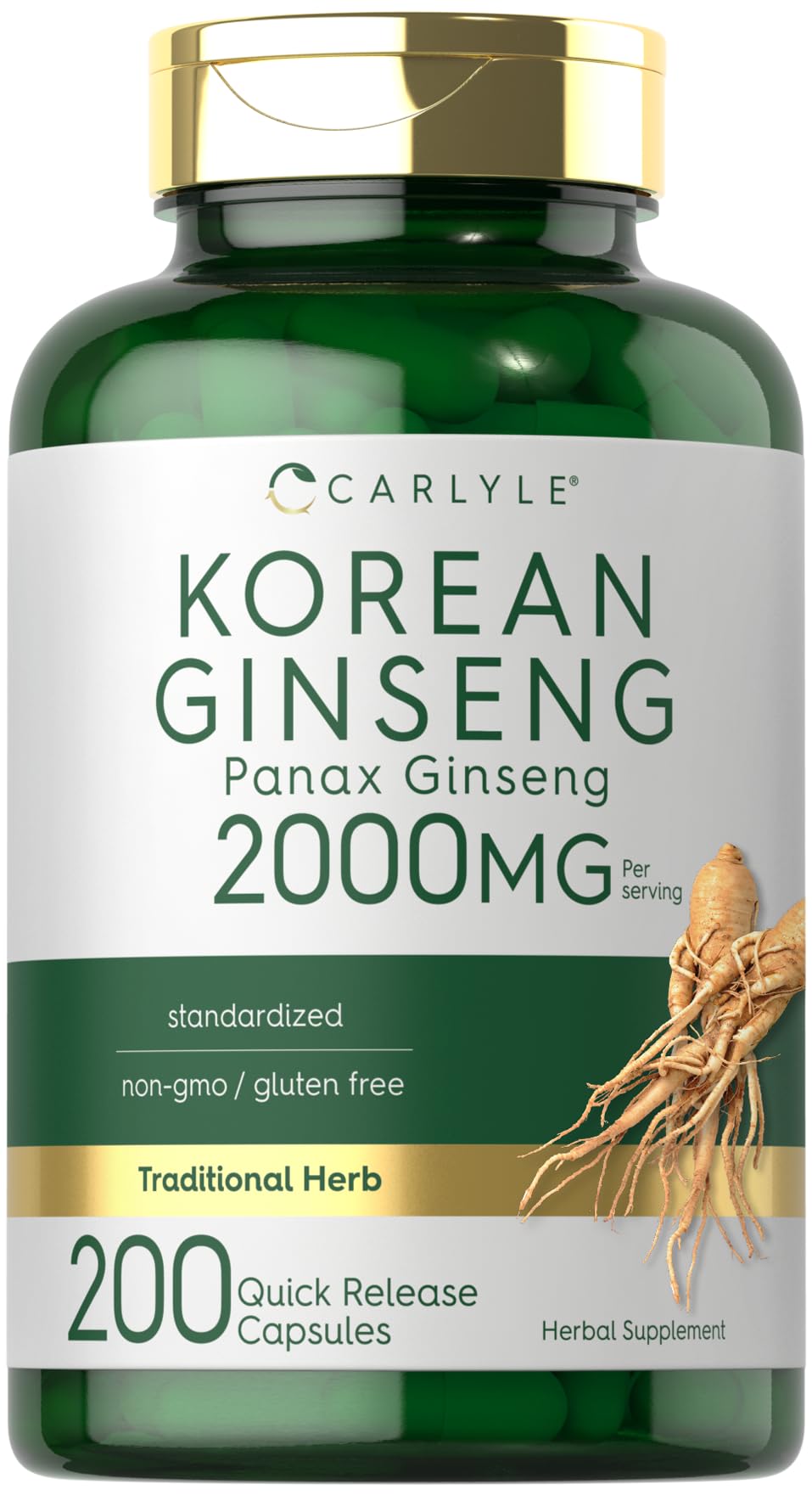 Foto 2 pulgar | Suplemento de Extracto de Ginseng Coreano Carlyle 2000 Mg 200 Cápsulas - Venta Internacional