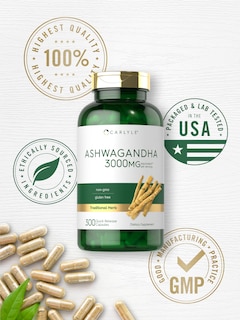 Foto 4 | Suplemento Carlyle Ashwagandha 3000 mg 300 Cápsulas - Venta Internacional