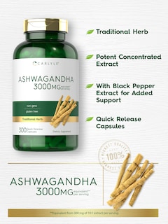 Foto 6 | Suplemento Carlyle Ashwagandha 3000 mg 300 Cápsulas - Venta Internacional