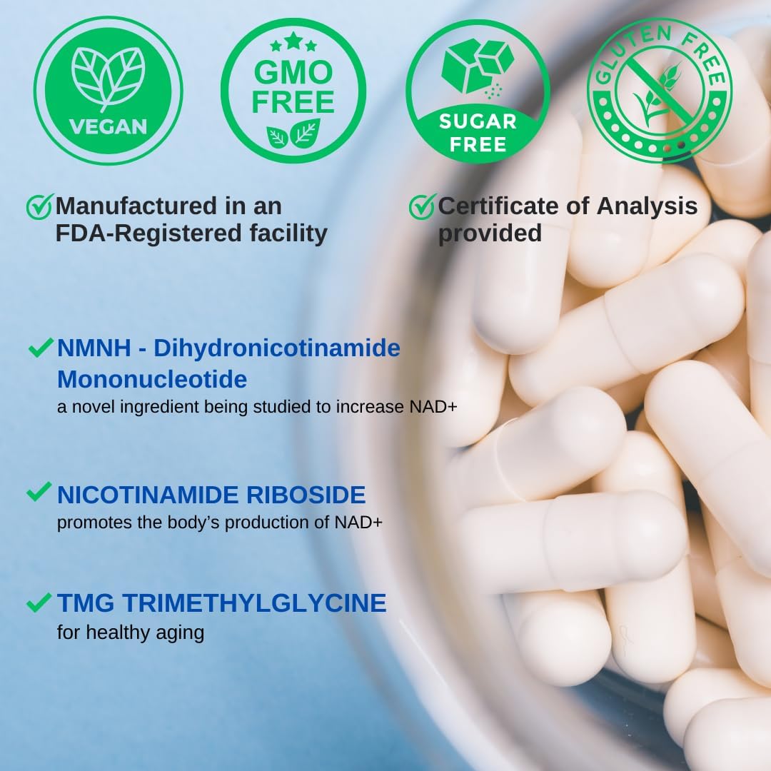 Foto 4 pulgar | Suplemento Vinatura Nmnh Ribósido de Nicotinamida Y Tmg 1250 Mg - Venta Internacional