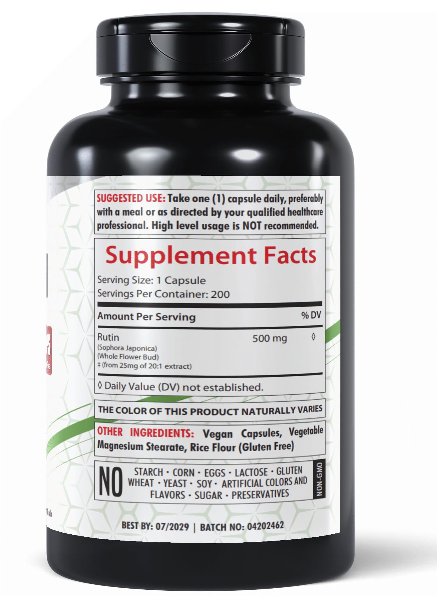 Foto 3 pulgar | Suplemento Healthfare Rutin 500 Mg 200 Cápsulas de Bioflavonoides - Venta Internacional