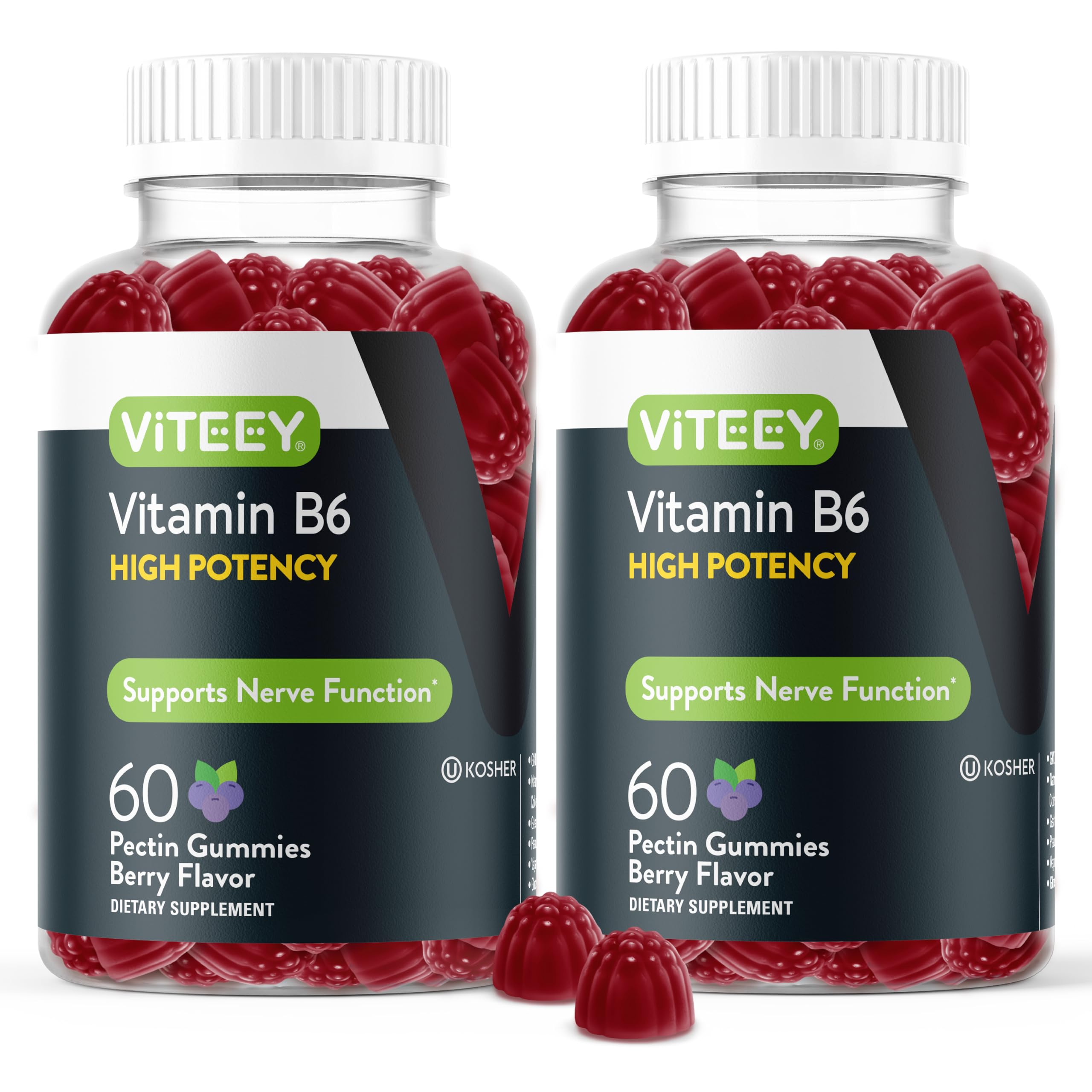 Foto 2 pulgar | Gomitas de Vitamina B6 Viteey 100 Mg para Adultos y Adolescentes 120 Gomitas - Venta Internacional