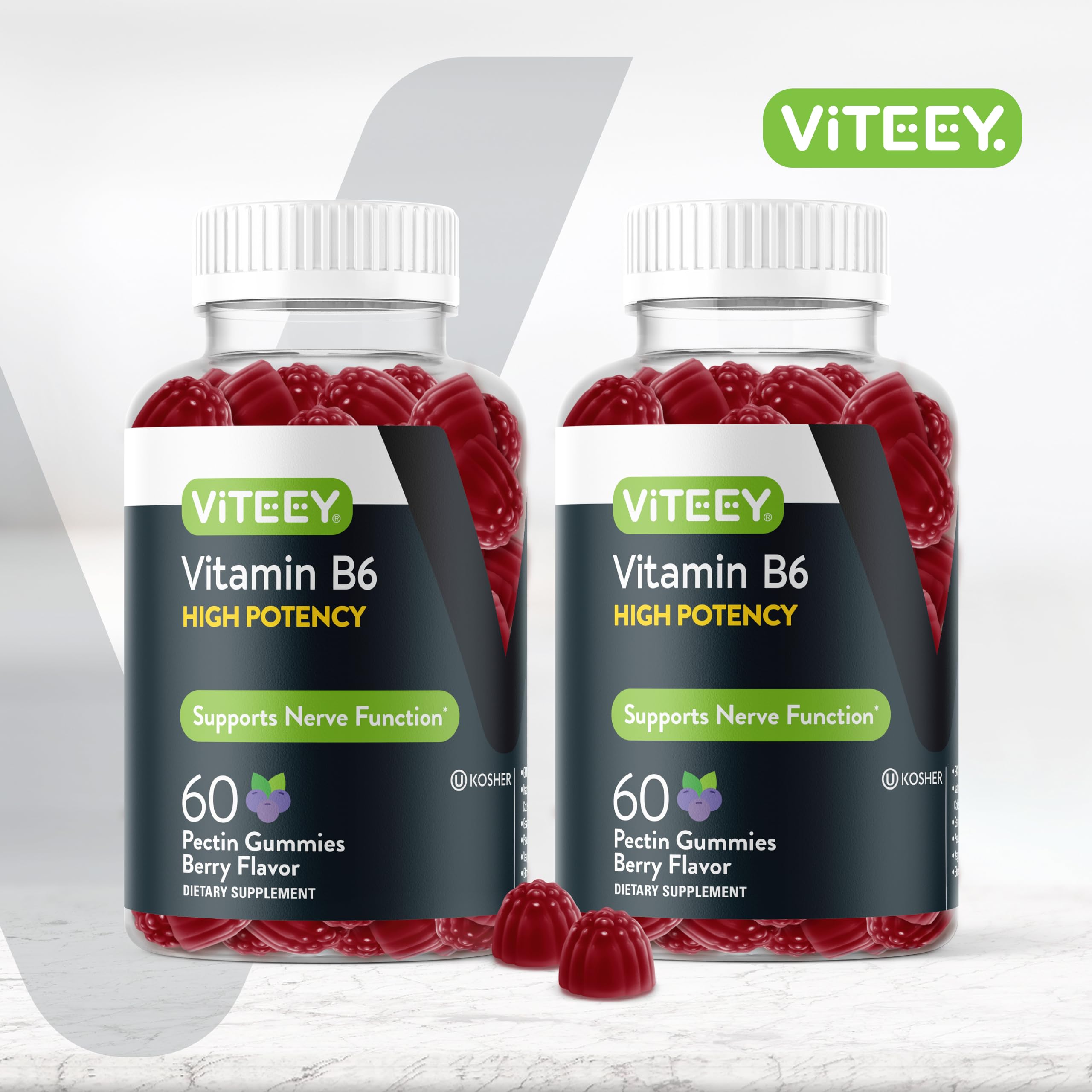 Foto 3 pulgar | Gomitas de Vitamina B6 Viteey 100 Mg para Adultos y Adolescentes 120 Gomitas - Venta Internacional