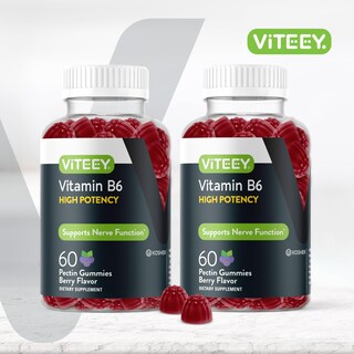 Foto 2 | Gomitas de Vitamina B6 Viteey 100 Mg para Adultos y Adolescentes 120 Gomitas - Venta Internacional