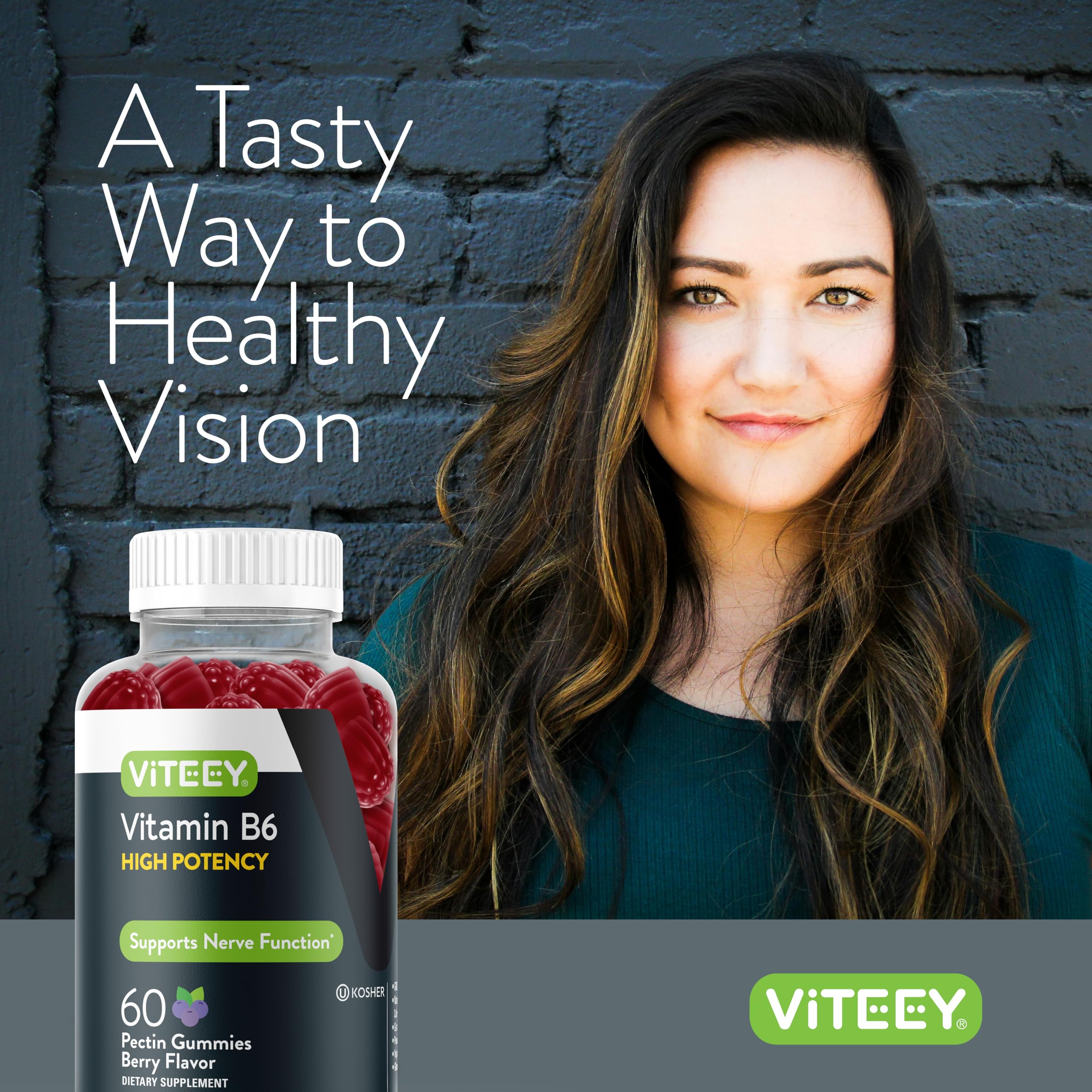 Foto 7 pulgar | Gomitas de Vitamina B6 Viteey 100 Mg para Adultos y Adolescentes 120 Gomitas - Venta Internacional