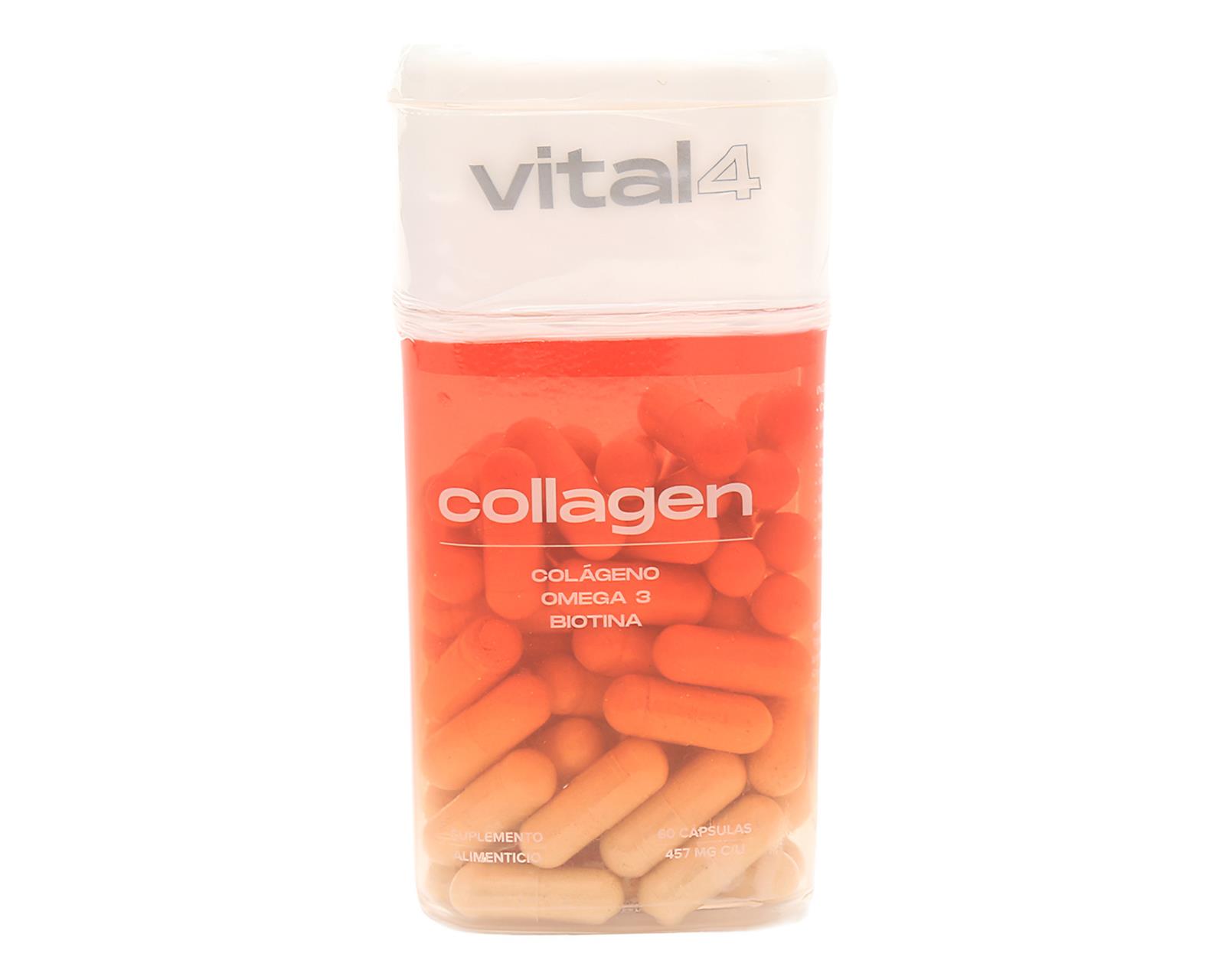 Foto 2 pulgar | Suplemento Vital4 Colágeno Biotina Omega 3 Con 60 Cápsulas Sabor Sin Sabor