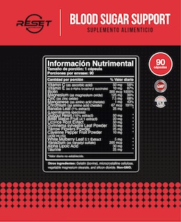 Foto 4 | Reset Nutrition | Blood Sugar Support | Presión Alta | Hipertensión | Hecho En Usa | 90 Cápsulas