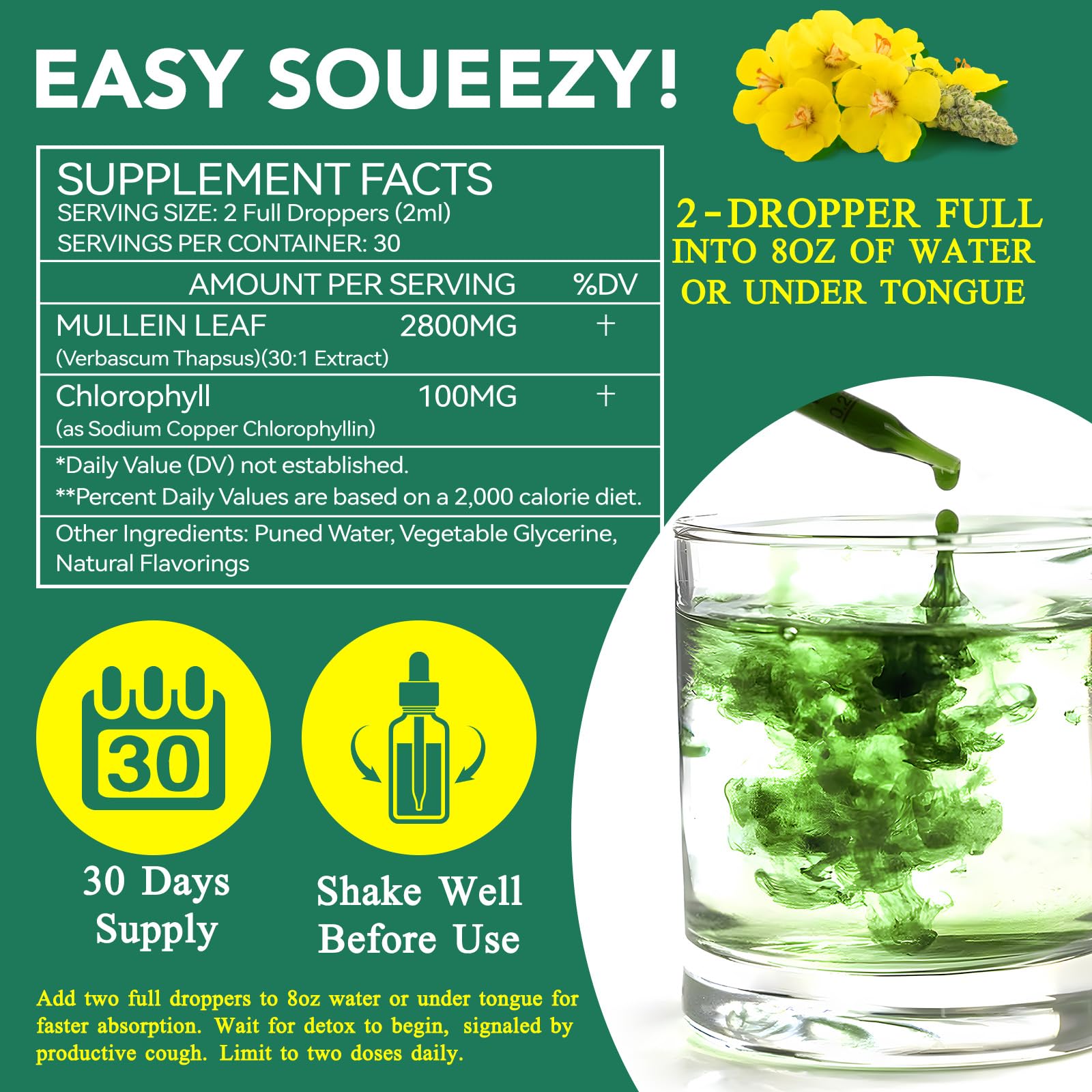 Foto 8 pulgar | Suplemento De Extracto De Hoja De Gordolobo Para El Tratamiento Pulmonar, 60 Ml, Suministro Para 1 Mes - Venta Inte