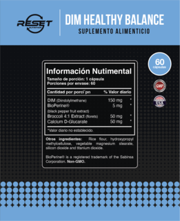 Foto 4 | Reset Nutrition | Dim Healthy Balance | Balance Hormonal | Hecho En Usa | 60 Cápsulas