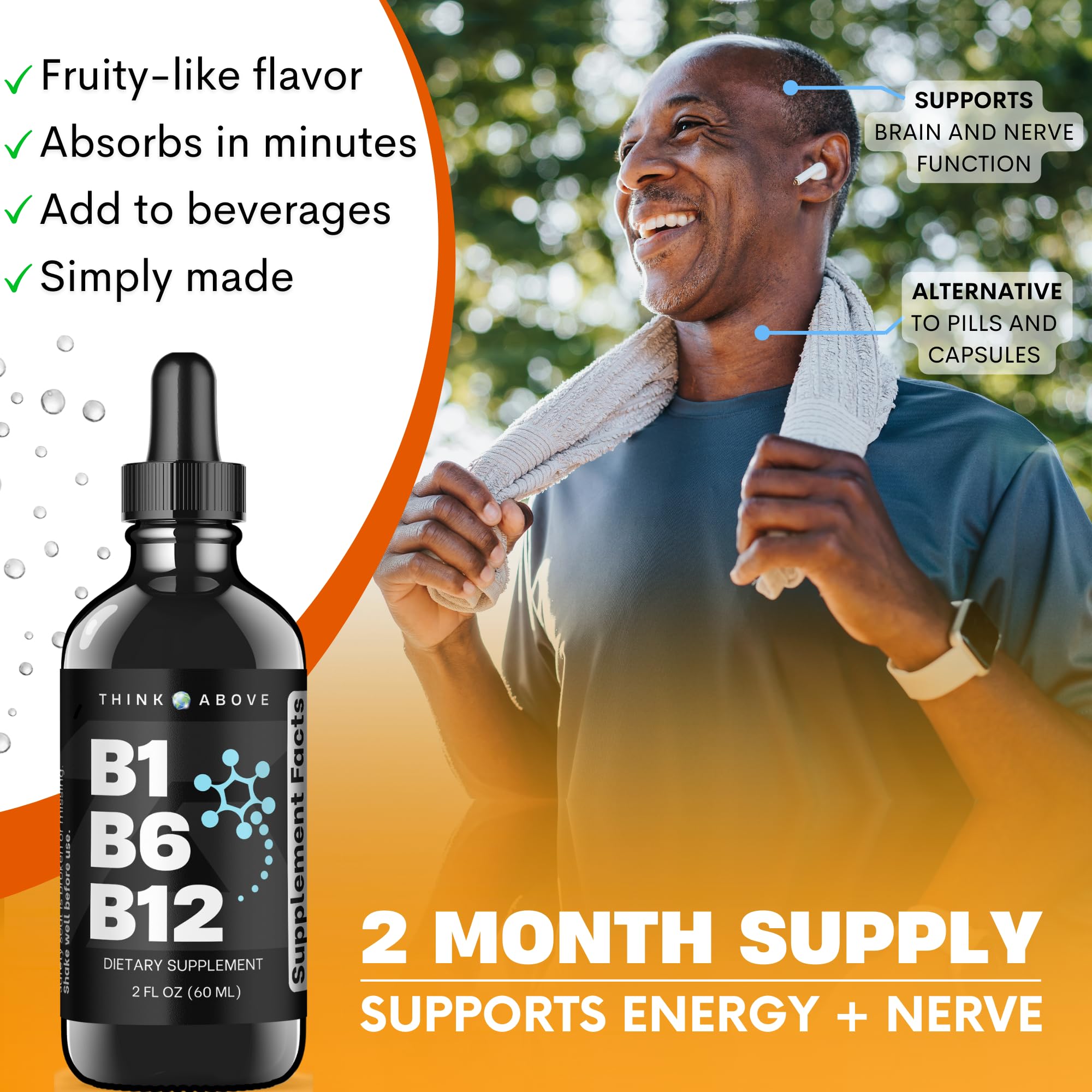 Foto 7 pulgar | Suplemento en Gotas Think Above B1 B6 y B12 de 60 ml-Venta Internacional