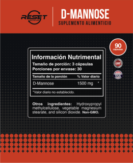 Foto 4 | Reset Nutrition | D-mannose | 1500 Mg | Infección Urinaria | Hecho En Usa | 90 Cápsulas