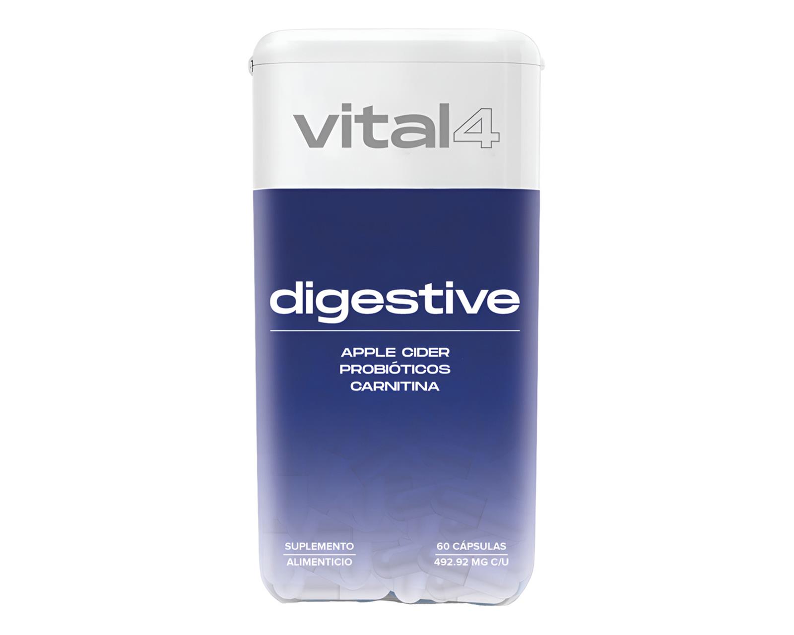 Foto 2 pulgar | Suplemento Alimenticio Vital4 Para La Digestión 60 Cápsulas Sabor Sin Sabor