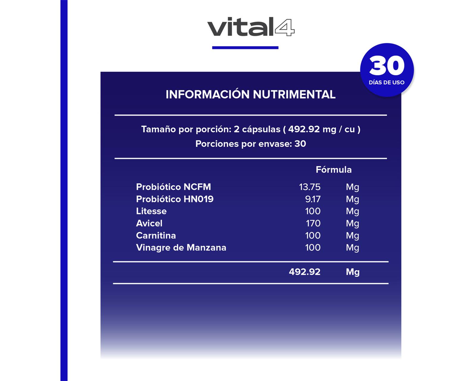 Foto 8 pulgar | Suplemento Alimenticio Vital4 Para La Digestión 60 Cápsulas Sabor Sin Sabor