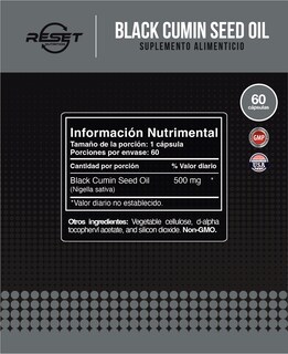 Foto 4 | Reset Nutrition | Black Cumin Seed Oil | Semilla De Comino Negro 500 Mg| Hecho En Usa | 60 Cápsulas