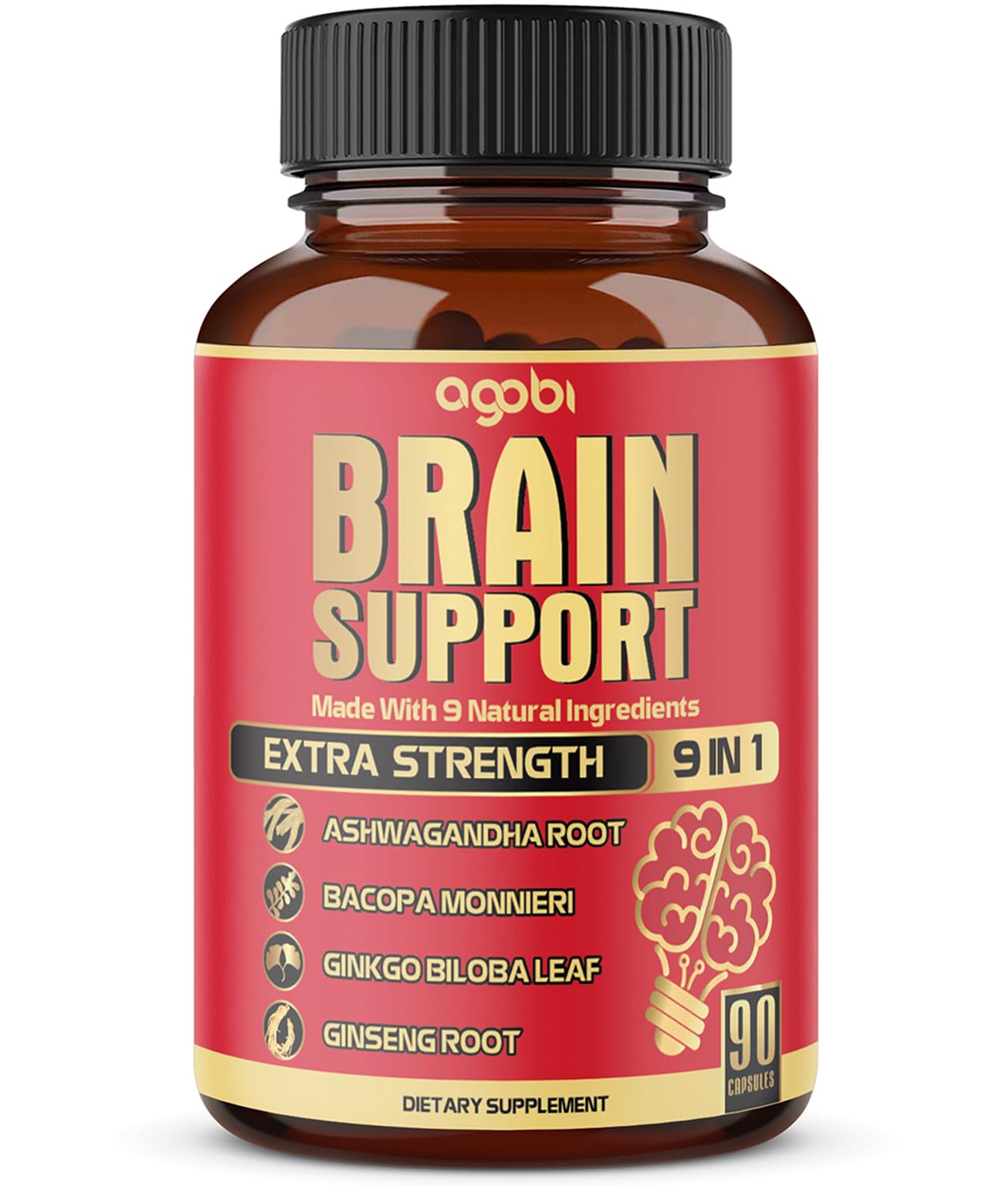 Suplemento Agobi Brain Support 9 En 1 Con Ashwagandha 90 Cápsulas - Venta Internacional