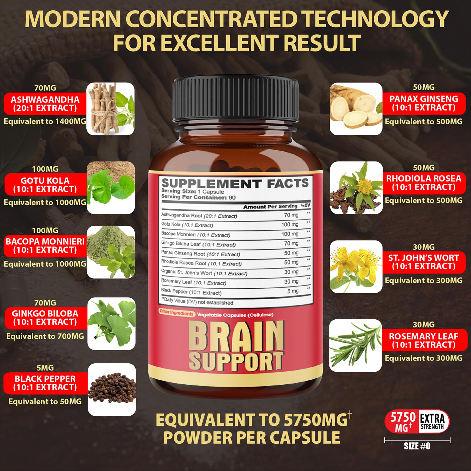 Foto 3 pulgar | Suplemento Agobi Brain Support 9 En 1 Con Ashwagandha 90 Cápsulas - Venta Internacional