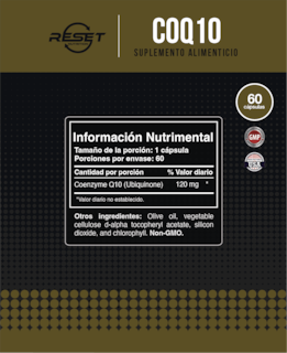 Foto 4 | Reset Nutrition | Coq10 | Ubiquinona | Salud Del Corazón | Hecho En Usa | 120 Mg | 60 Cápsulas