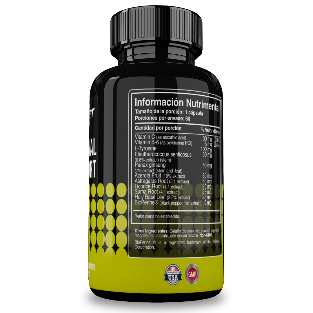 Foto 3 pulgar | Reset Nutrition | Adrenal Support | Suplemento Glándulas Suprarenales | 100% Natural |  Hecho En Usa | 60 Cápsulas
