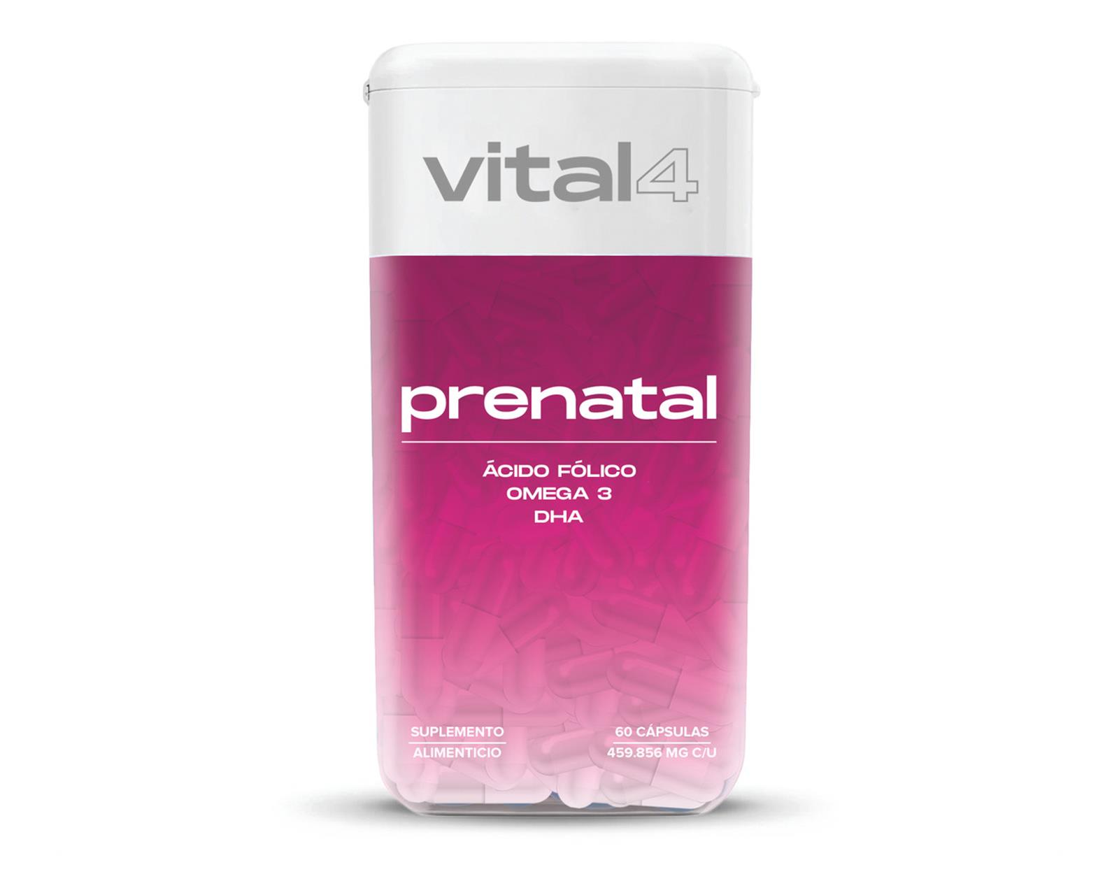 Suplemento Multivitamínico Prenatal Vital4 60 Cápsulas Sabor Sin Sabor