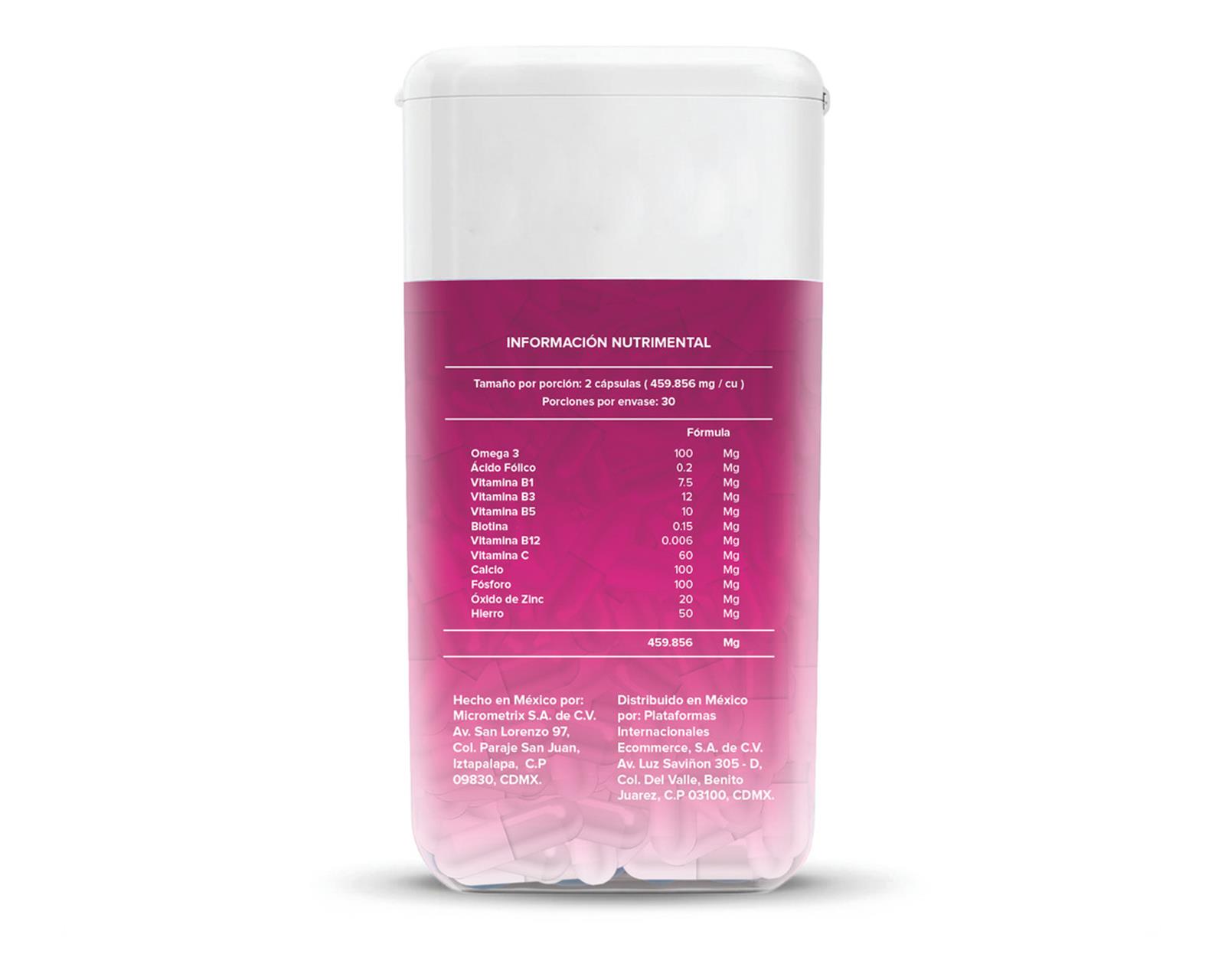 Foto 2 | Suplemento Multivitamínico Prenatal Vital4 60 Cápsulas Sabor Sin Sabor