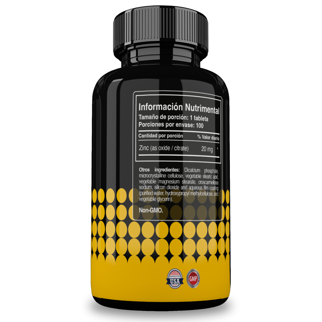 Foto 3 pulgar | Reset Nutrition | Zinc 20 Mg | Presión Alta | Hipertensión | Hecho En Usa | 90 Tabletas