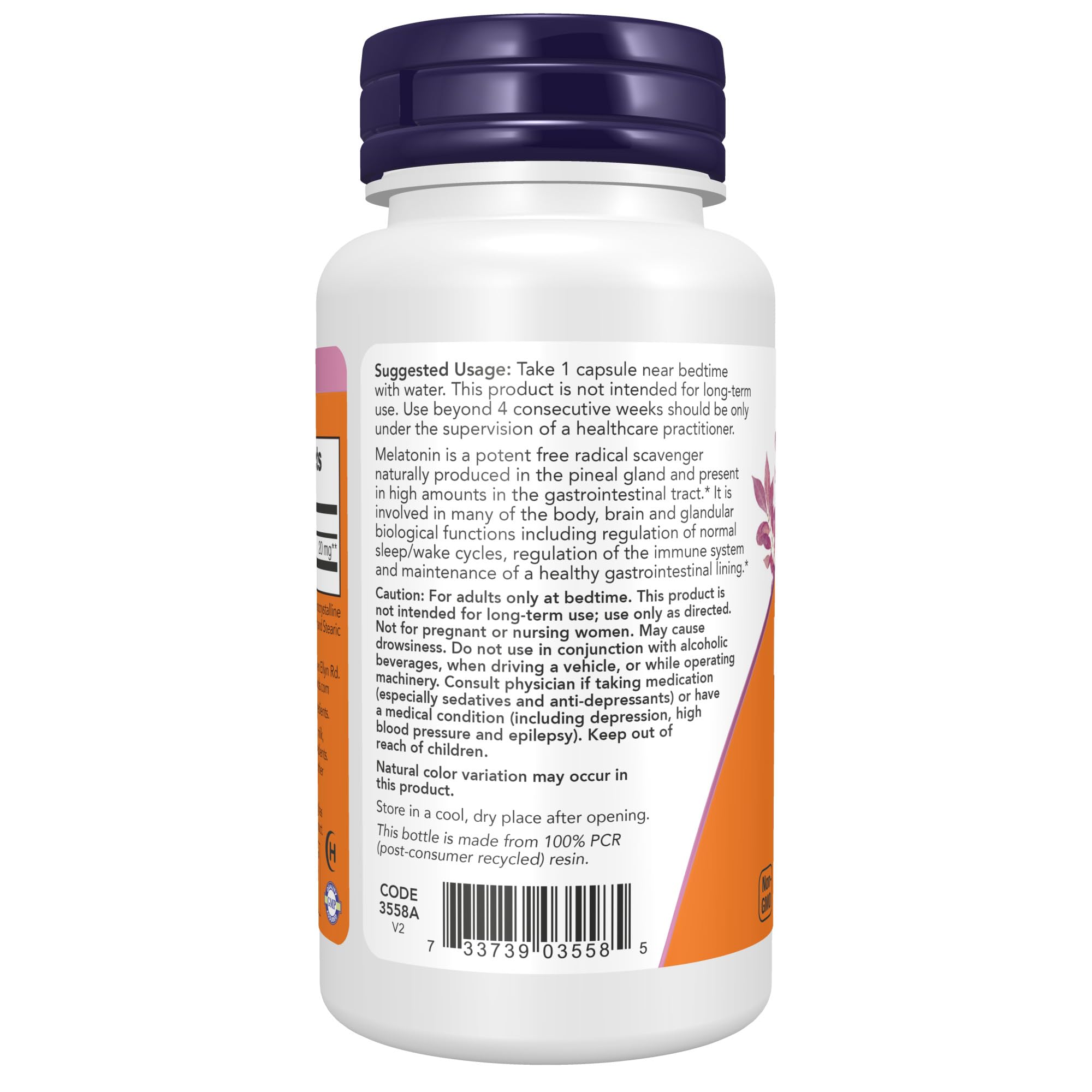 Foto 4 pulgar | Supplement Now Melatonin 20 Mg De Máxima Concentración 90 Cápsulas - Venta Internacional.