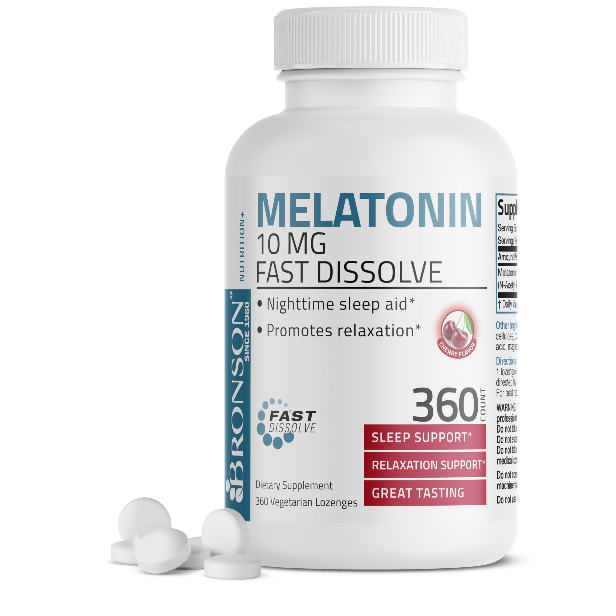 Foto 2 pulgar | Suplemento Bronson Melatonin, Tabletas De Disolución Rápida De 10 Mg, 360 Unidades - Venta Internacional.