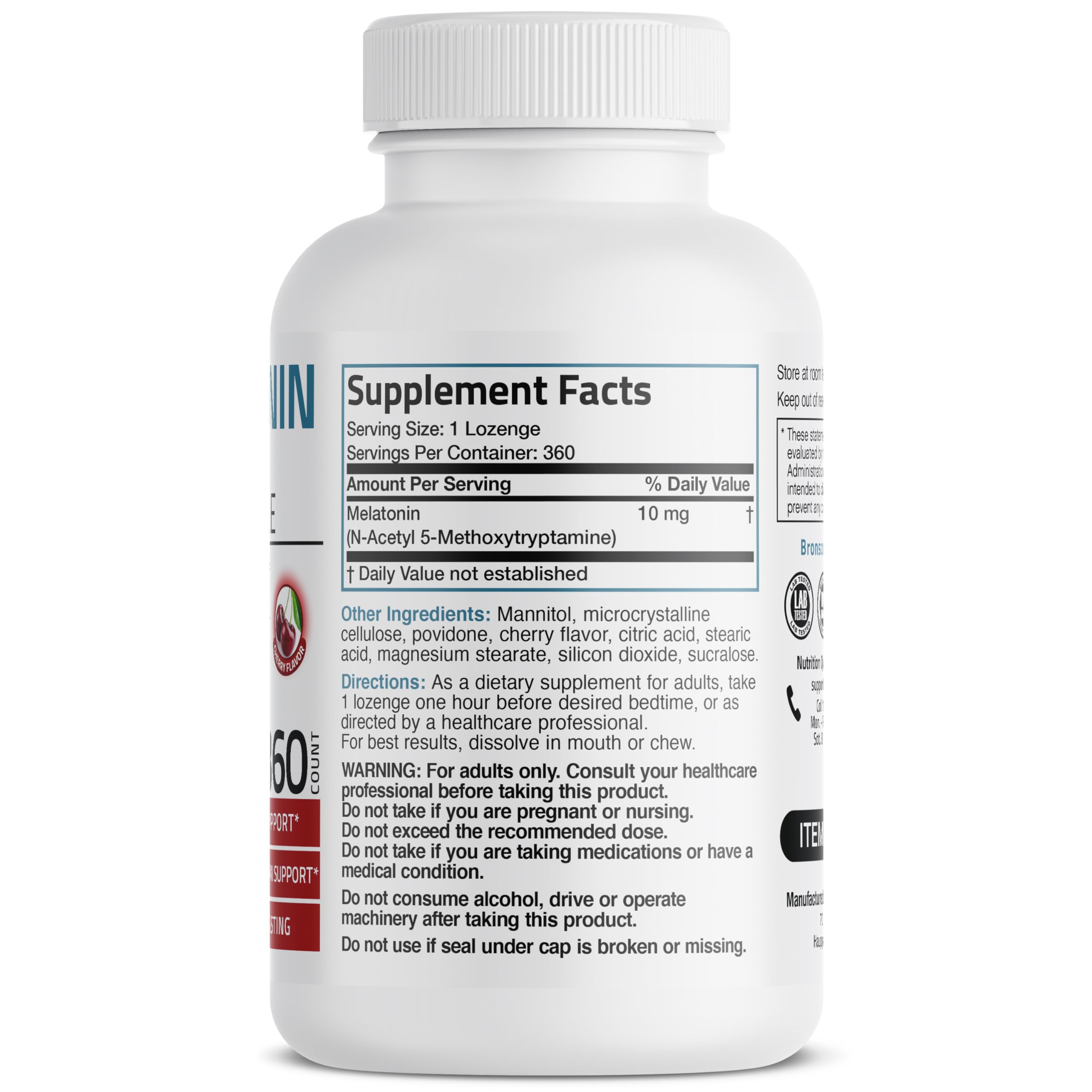 Foto 3 pulgar | Suplemento Bronson Melatonin, Tabletas De Disolución Rápida De 10 Mg, 360 Unidades - Venta Internacional.