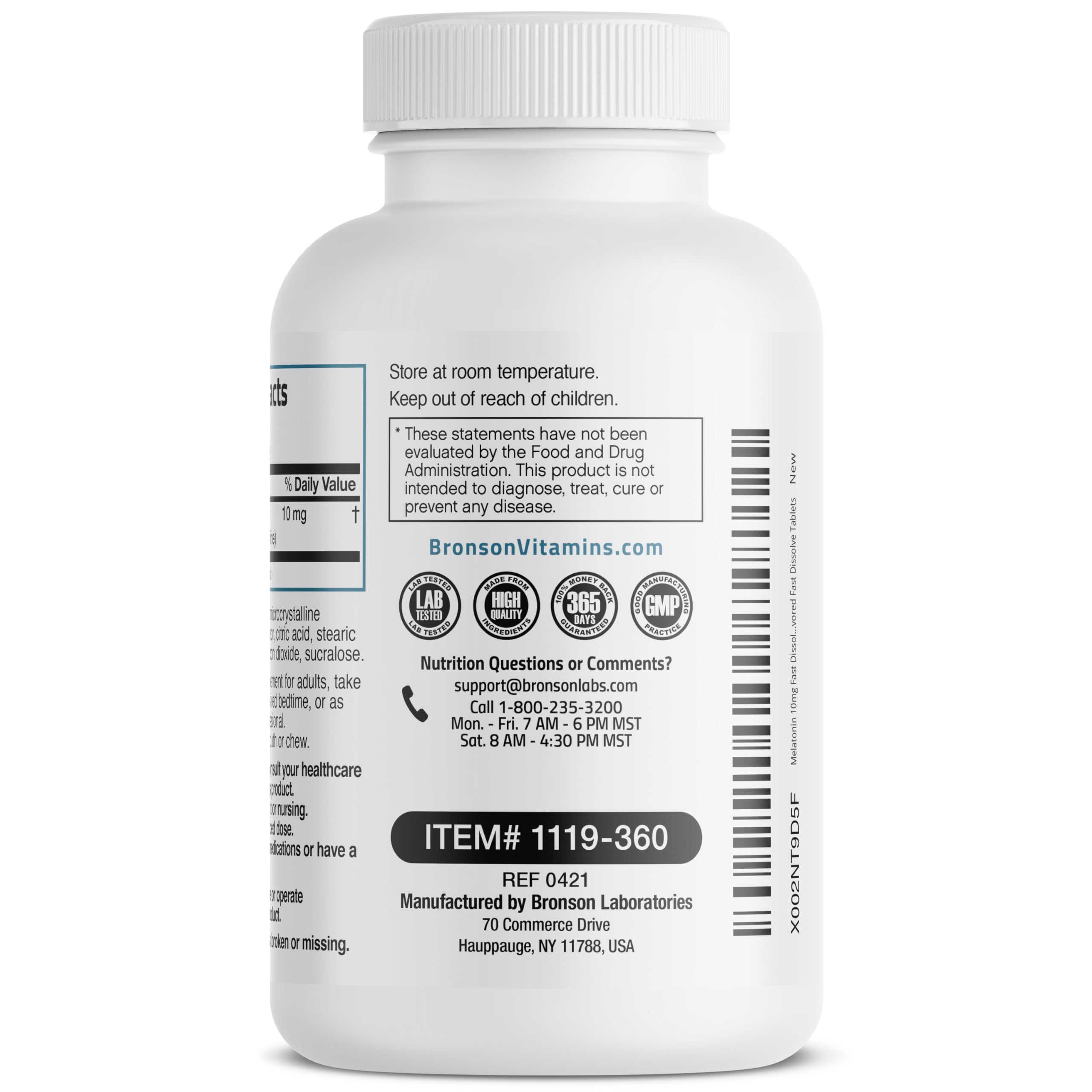 Foto 8 pulgar | Suplemento Bronson Melatonin, Tabletas De Disolución Rápida De 10 Mg, 360 Unidades - Venta Internacional.