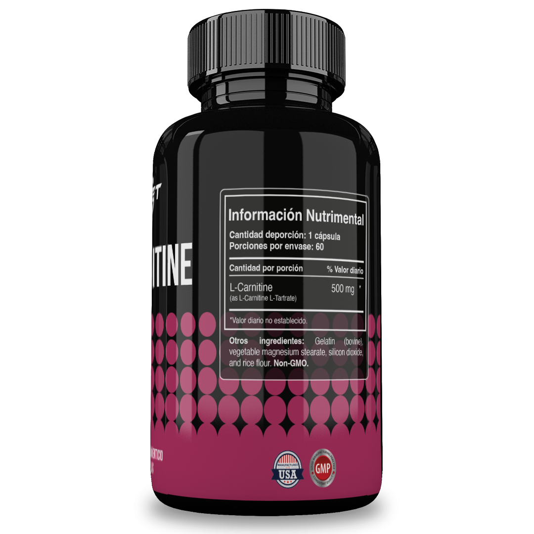 Foto 2 | Reset Nutrition | L-carnitine 500mg  | Fatiga Muscular | Para Hombres Y Mujeres | Hecho En Usa | 60 Cápsulas
