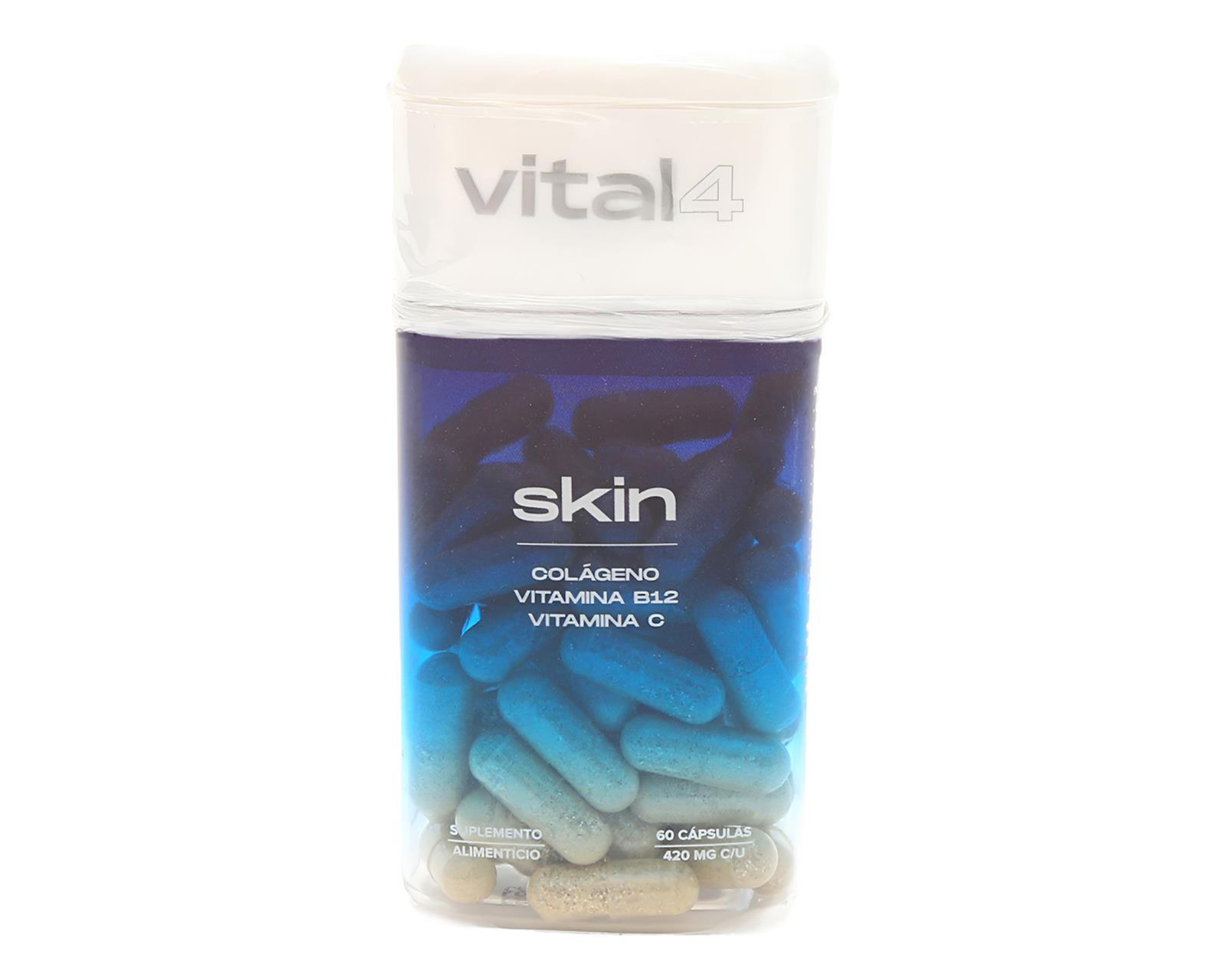 Suplemento Multivitamínico Vital4 Para La Piel 60 Cápsulas Sabor Sin Sabor