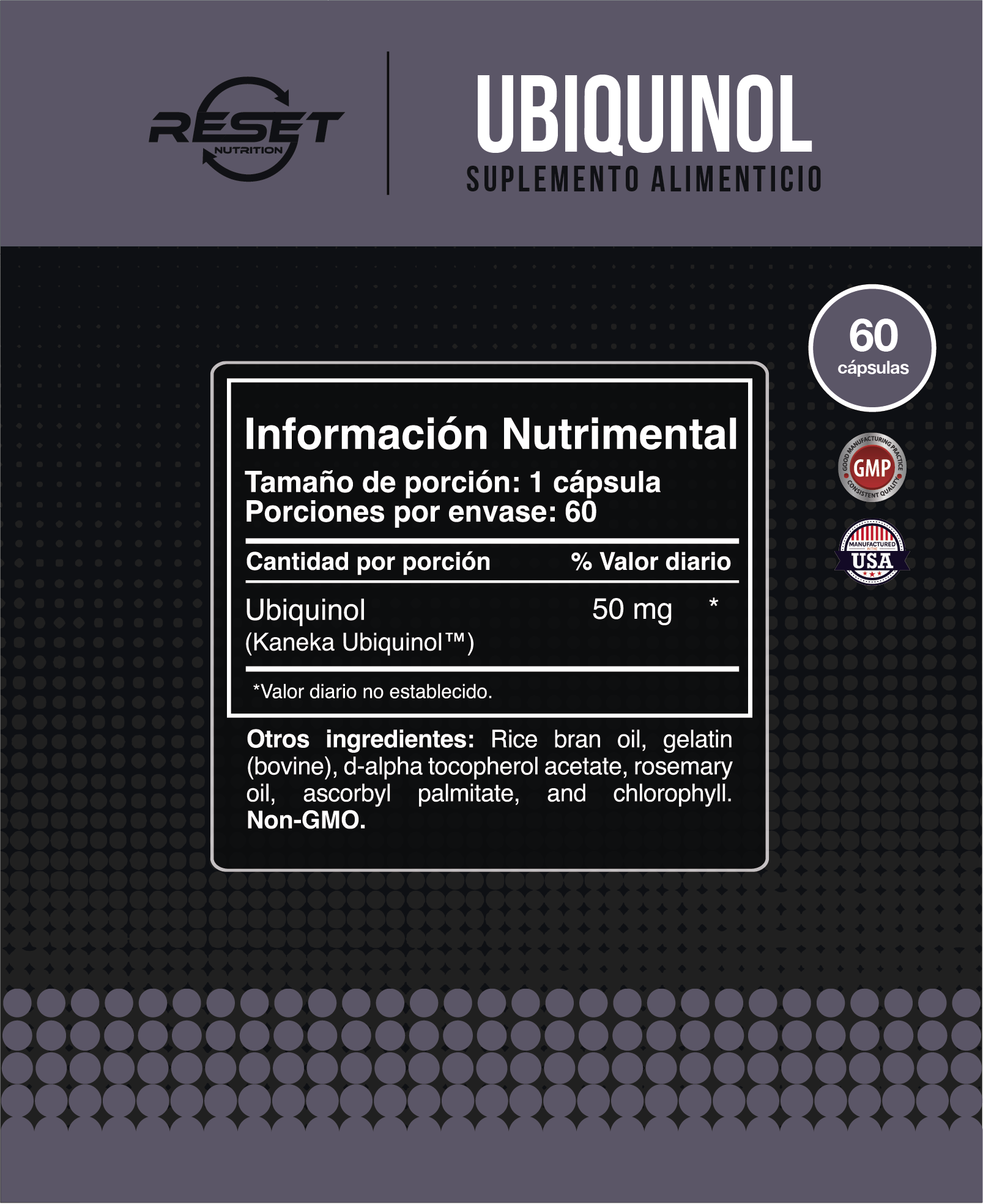 Foto 5 pulgar | Reset Nutrition | Ubiquinol | Presión Alta | Salud Cardiovascular | Hecho En Usa | 60 Cápsulas