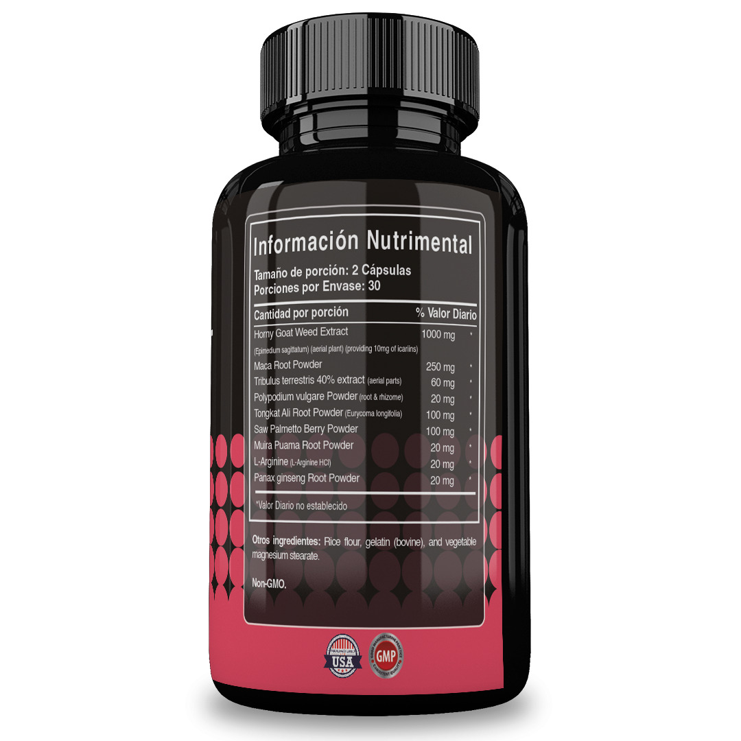 Foto 3 pulgar | Reset Nutrition | Horny Goat Weed | Potencia Masculina |  Hecho En Usa | 60 Cápsulas