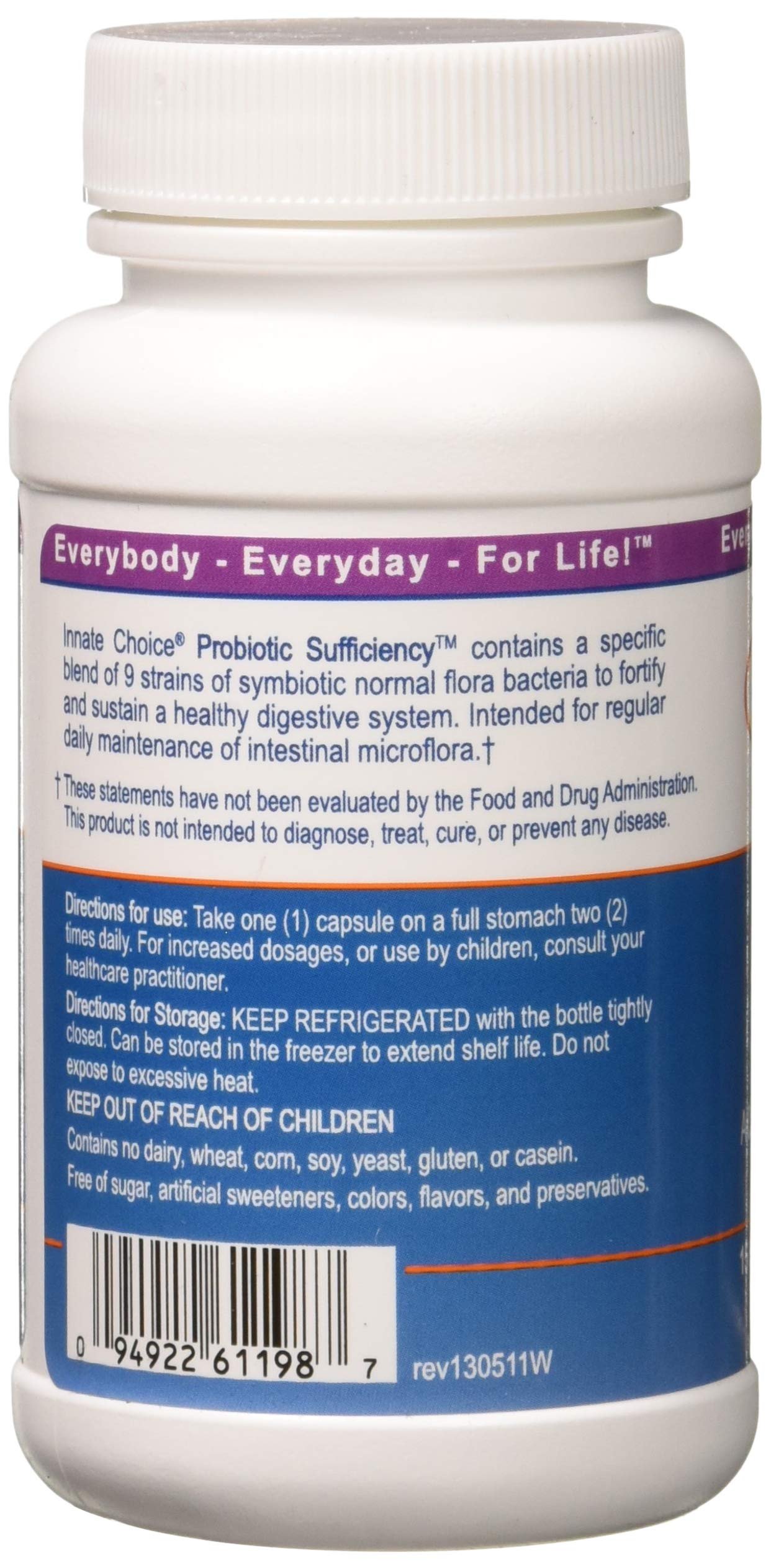Foto 3 pulgar | Suplemento Innate Choice Probiotic Suficiency 60 Cápsulas - Venta Internacional