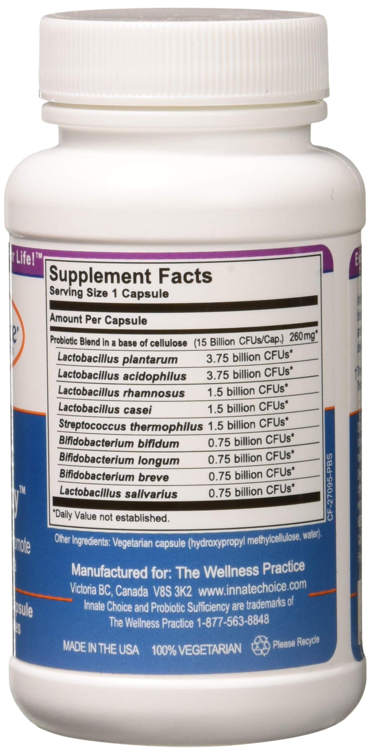 Foto 4 pulgar | Suplemento Innate Choice Probiotic Suficiency 60 Cápsulas - Venta Internacional