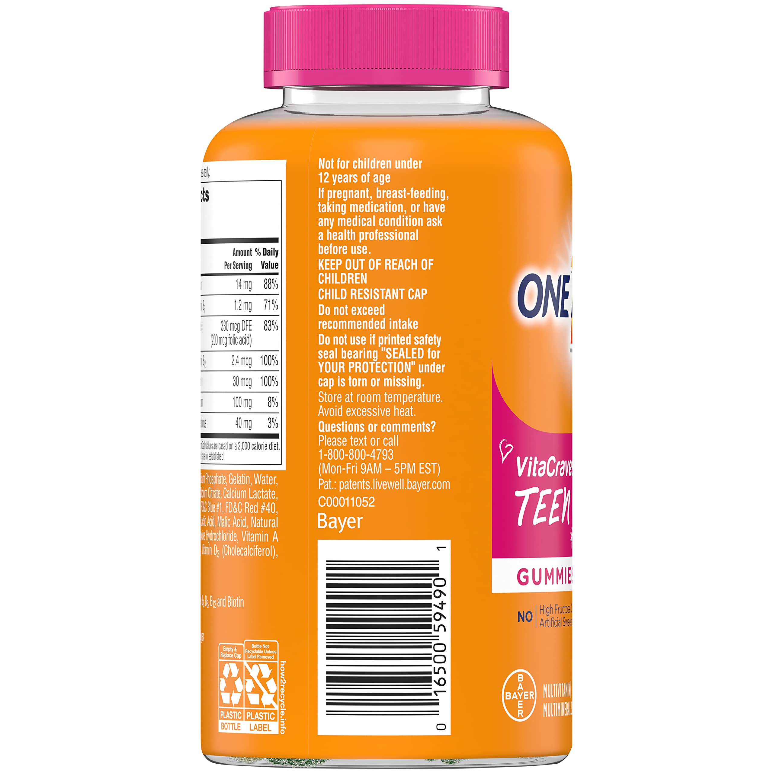 Foto 4 pulgar | Gomitas Multivitamínicas One A Day Teen For Her 150 Unidades - Venta Internacional.