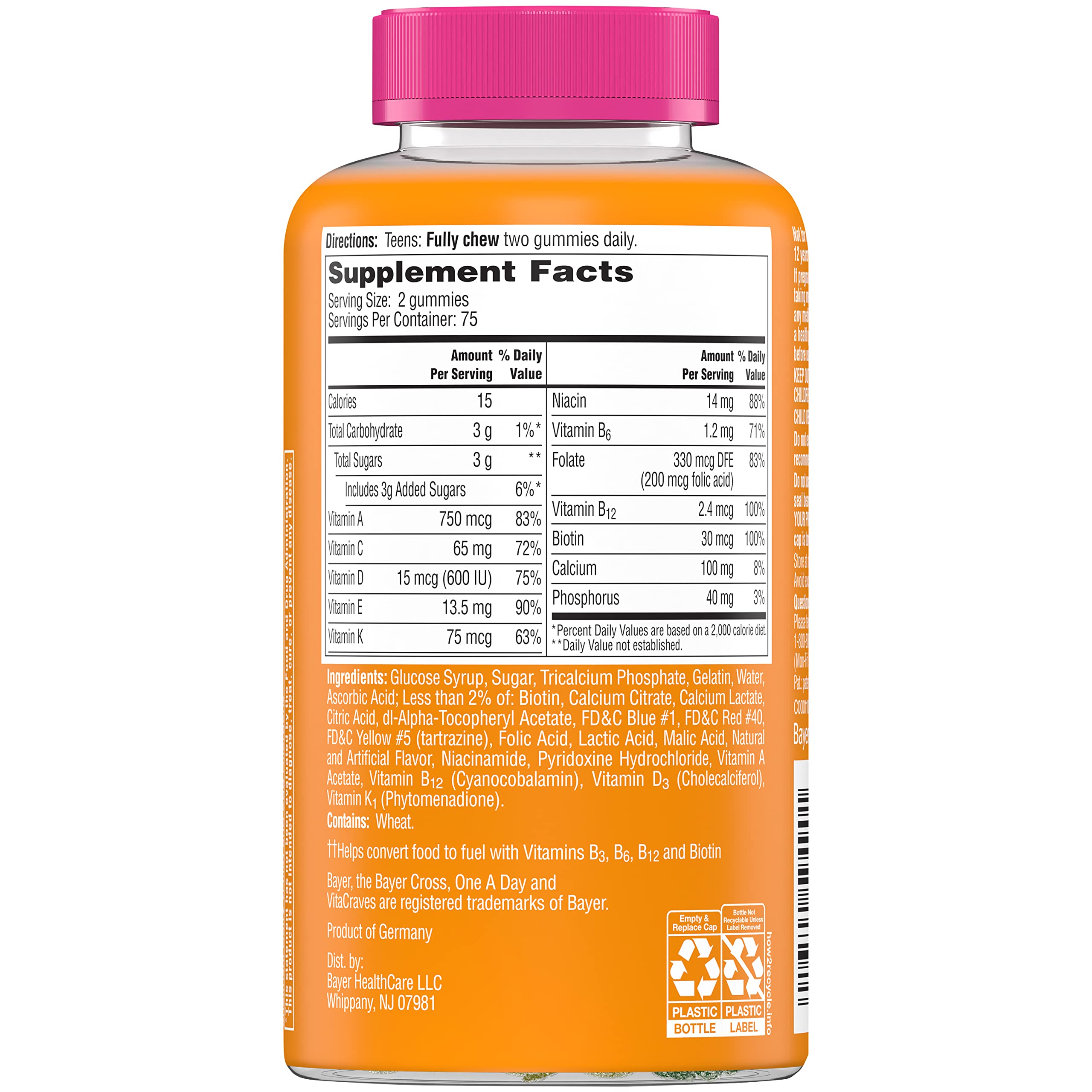 Foto 4 | Gomitas Multivitamínicas One A Day Teen For Her 150 Unidades - Venta Internacional.