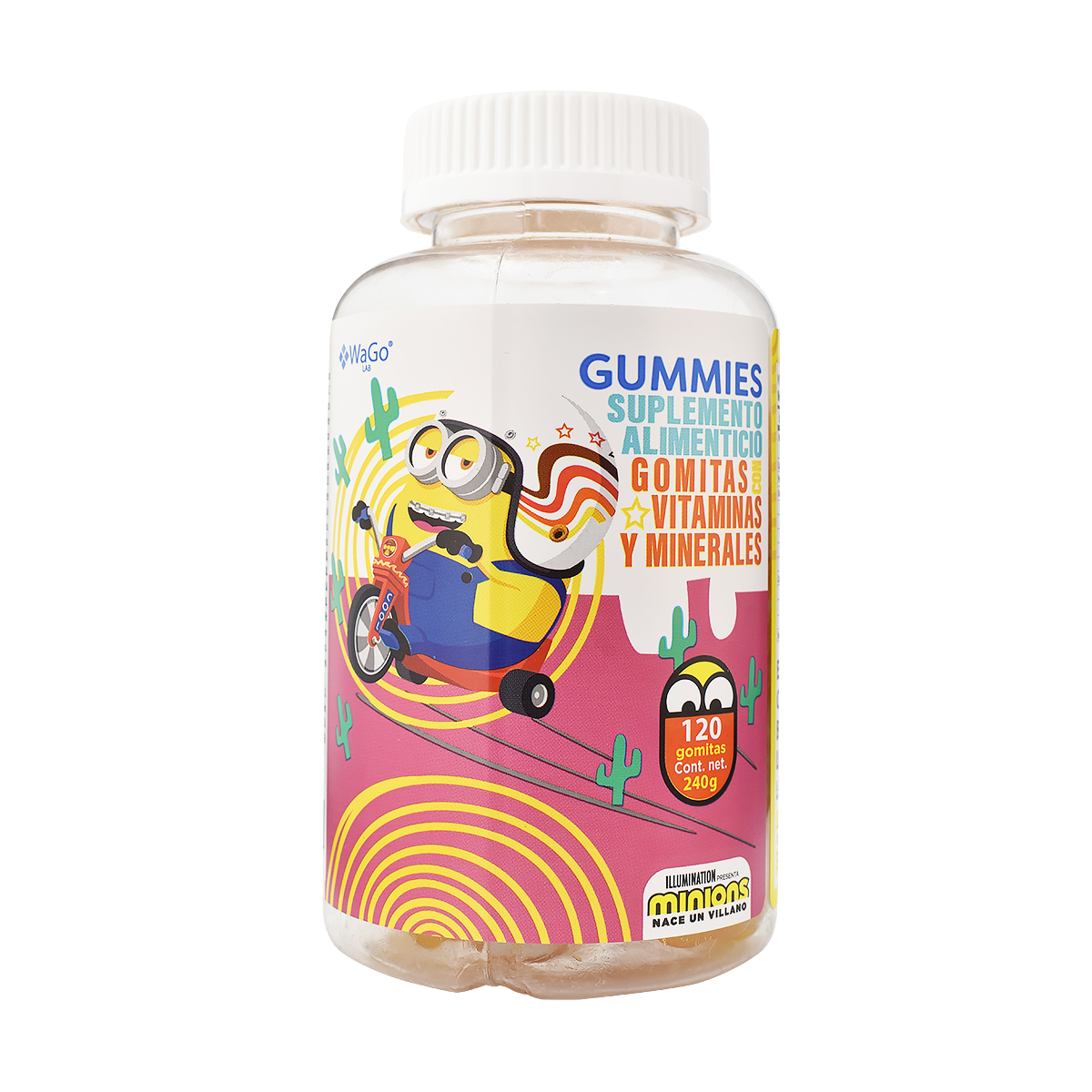 Foto 2 pulgar | Gummies Minions Wago Lab 120 Pzas. Cont. 240g Gomitas Con Vitaminas Y Minerales Para Niños Y Adultos