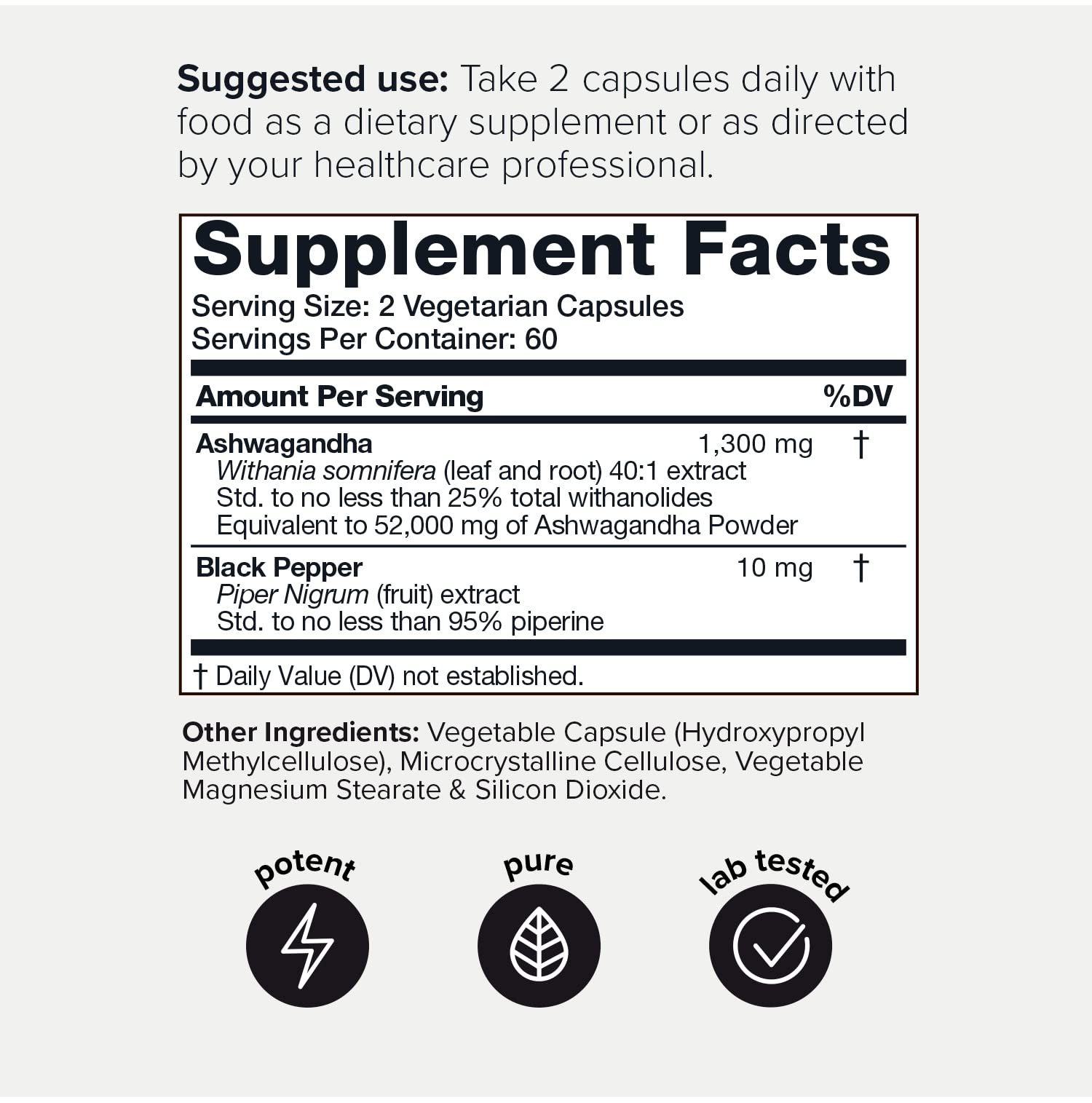 Foto 2 | Suplemento Toniiq Ashwagandha 52,000 Mg 120 Capsulas - Venta Internacional