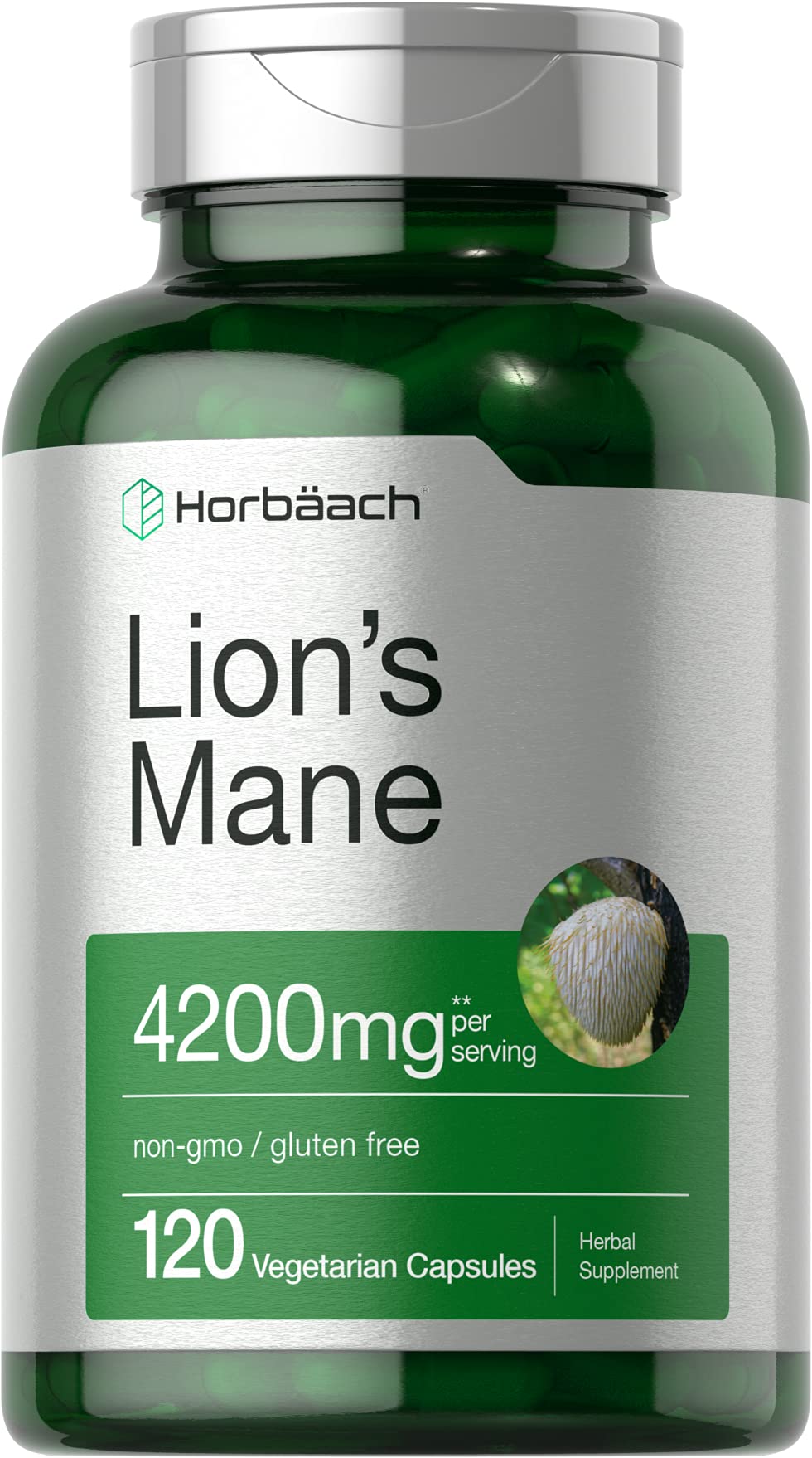 Foto 2 pulgar | Suplemento de Extracto de Hongos Horbäach Lions Mane 4200 mg 120 Cápsulas - Venta Internacional