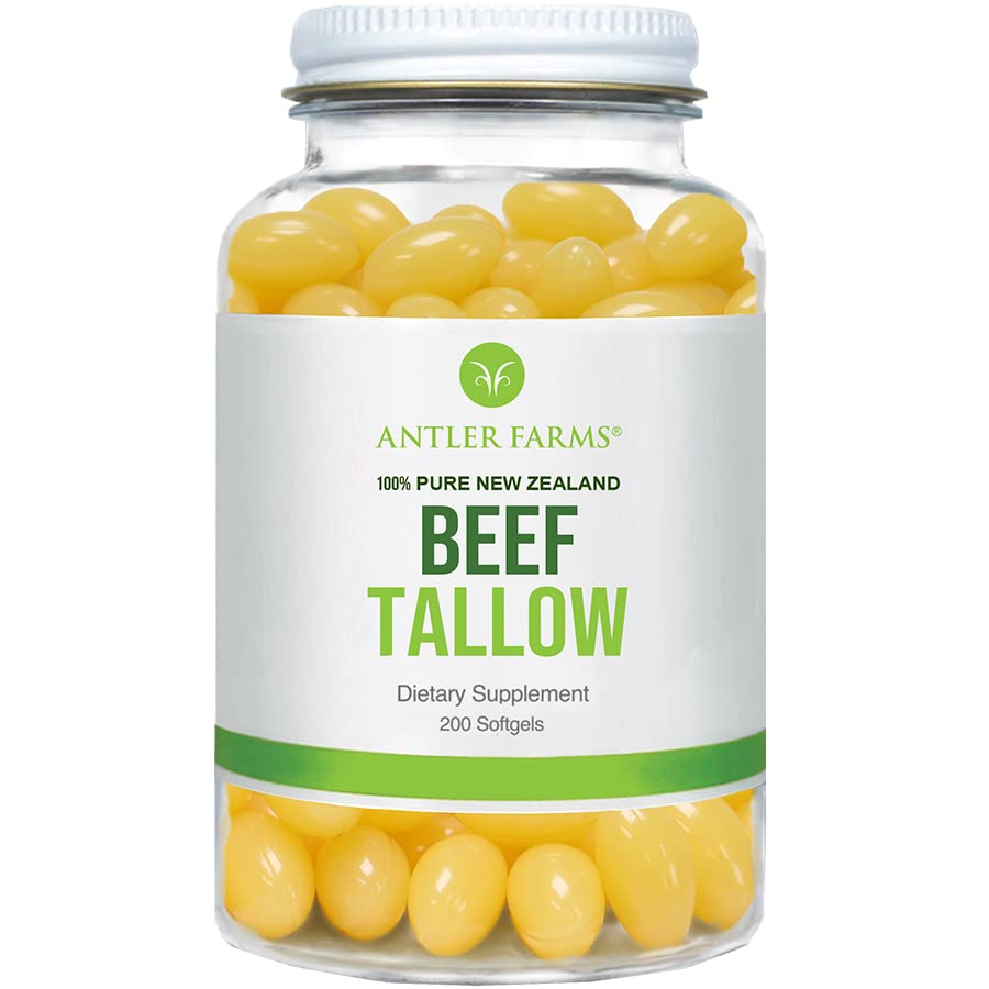 Suplemento De Sebo De Ternera Antler Farms, 200 Cápsulas Blandas, 500 Mg - Venta Internacional.
