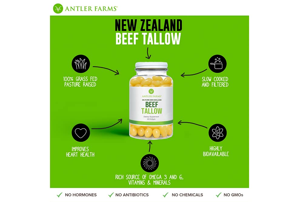 Foto 6 | Suplemento De Sebo De Ternera Antler Farms, 200 Cápsulas Blandas, 500 Mg - Venta Internacional.