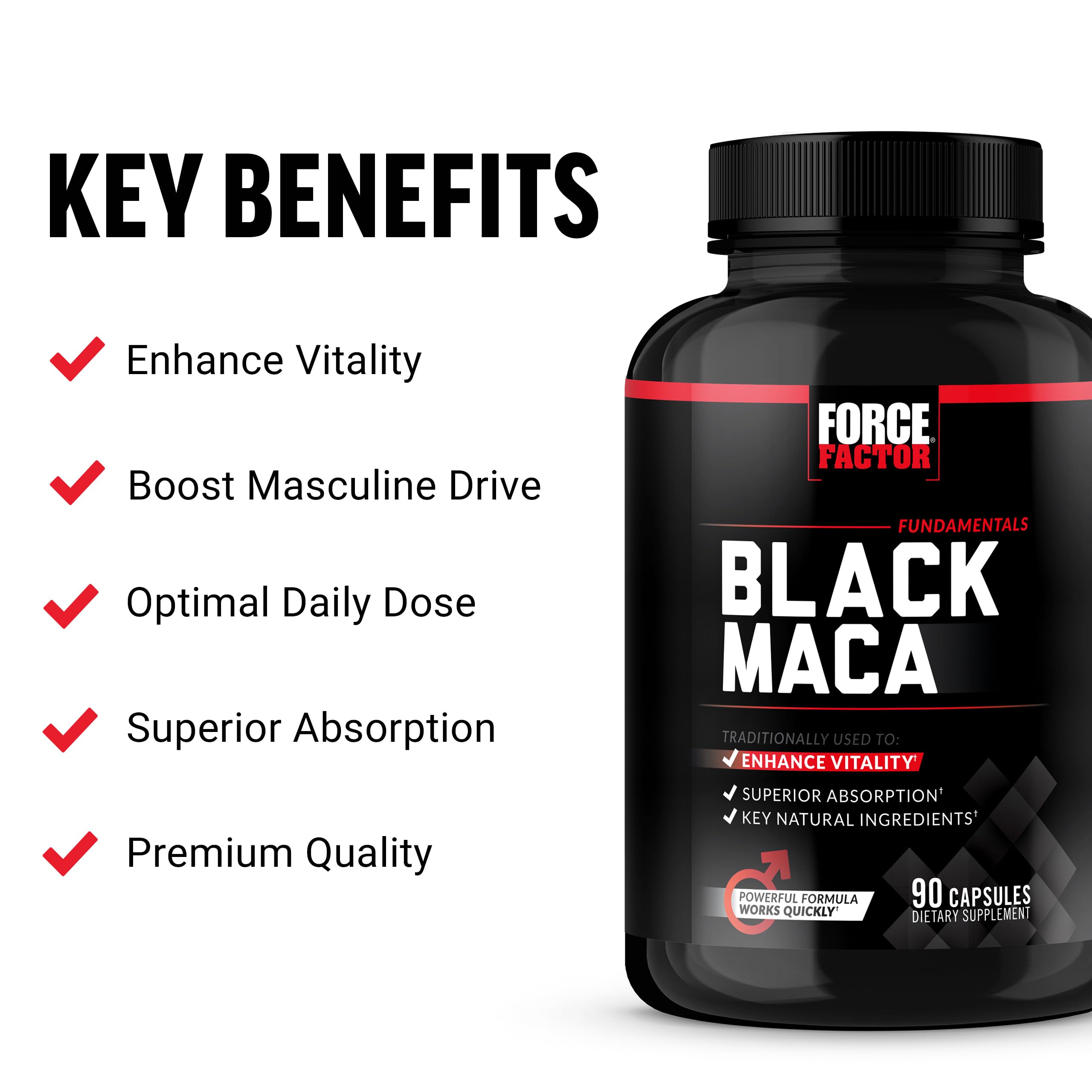 Foto 3 pulgar | Suplemento de Vitalidad Force Factor de Raíz de Maca Negra 1000 mg - Venta Internacional