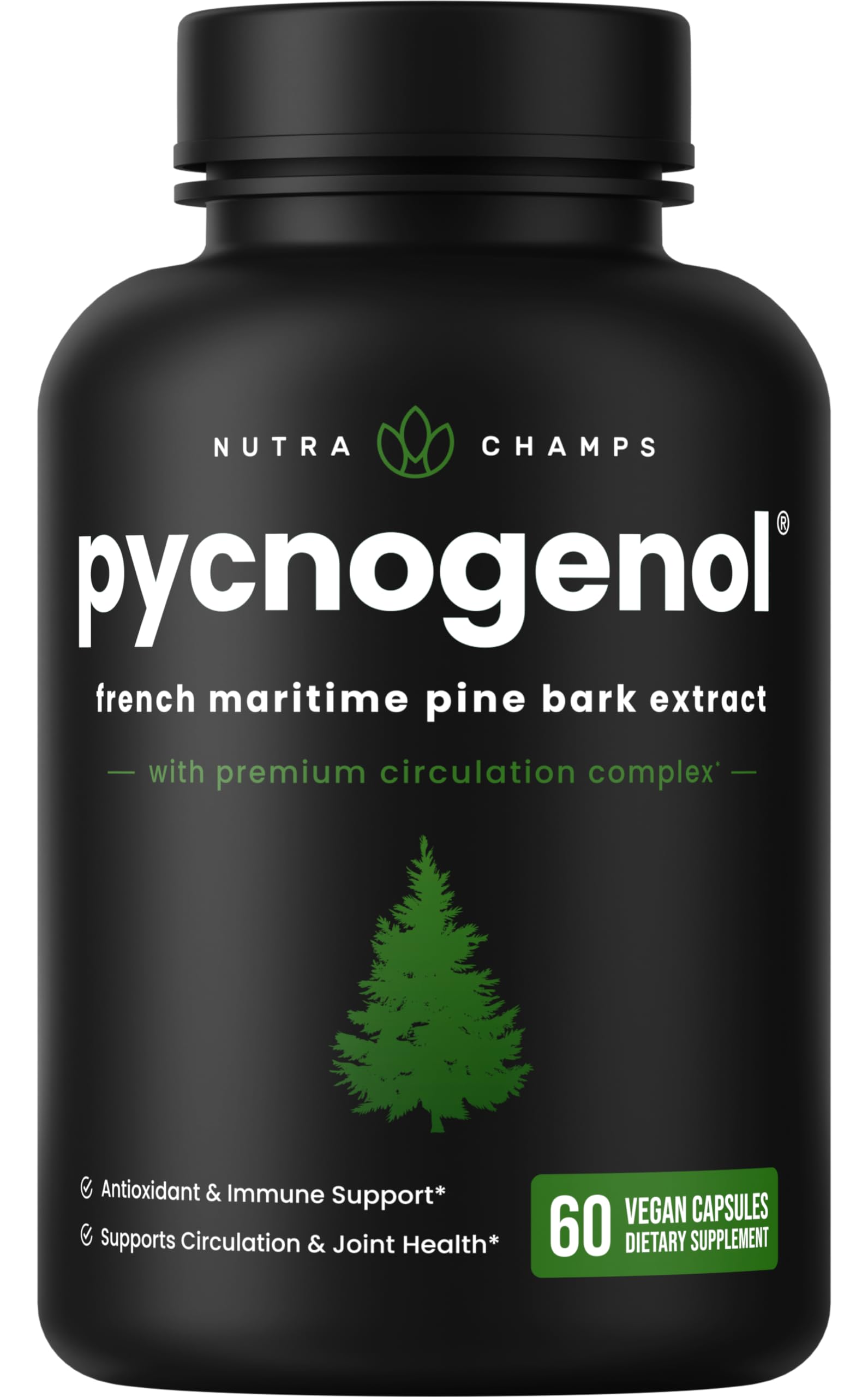 Suplemento Nutrachamps Pycnogenol Extracto de Corteza de Pino Marítimo Francés 60 Cápsulas - Venta Internacional