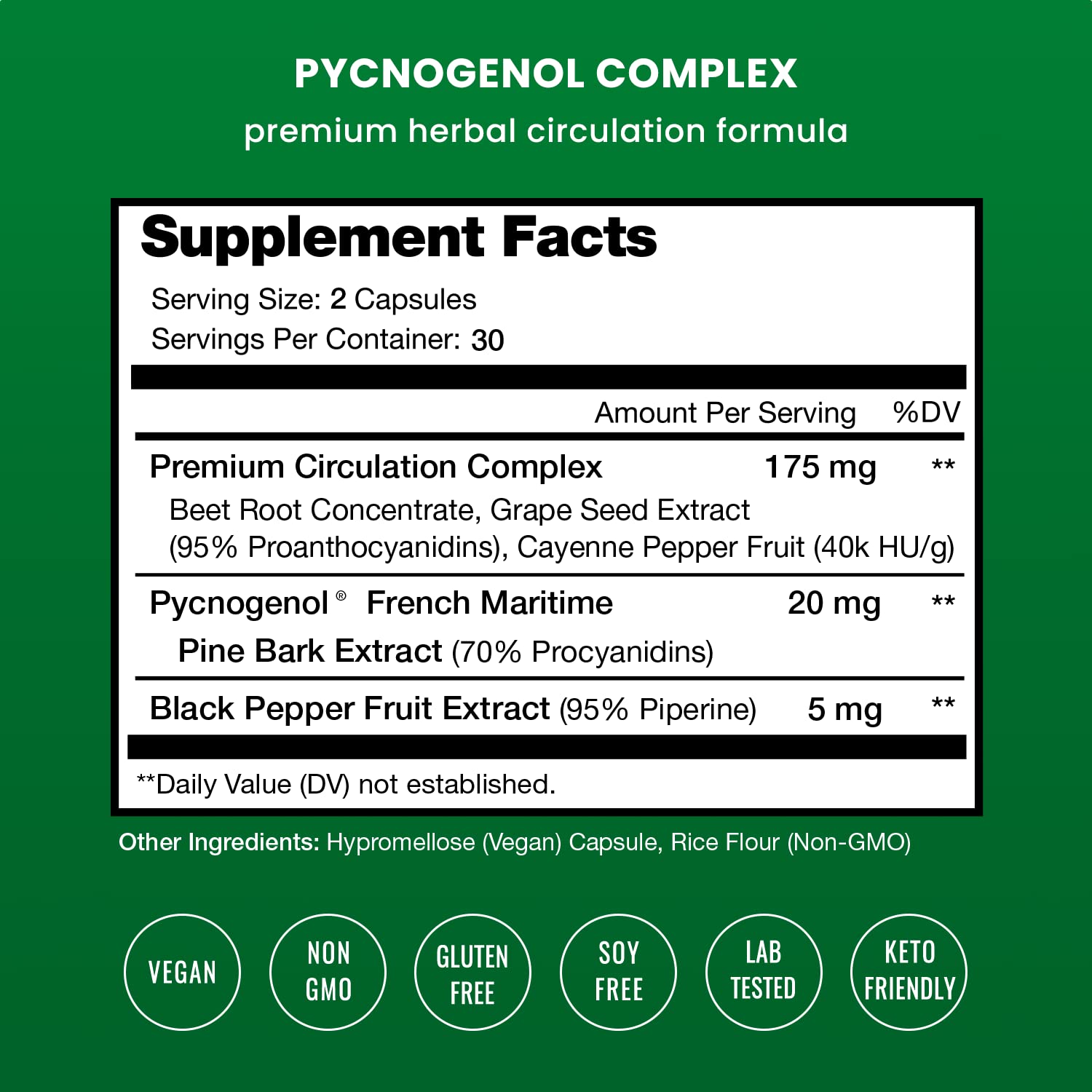 Foto 2 | Suplemento Nutrachamps Pycnogenol Extracto de Corteza de Pino Marítimo Francés 60 Cápsulas - Venta Internacional