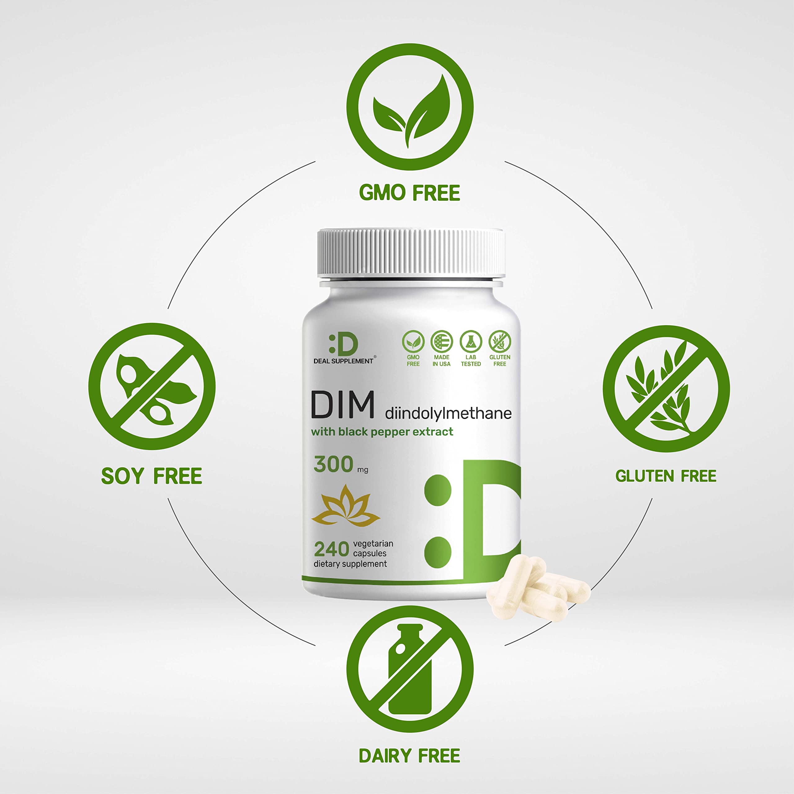 Foto 6 pulgar | Suplemento: Deal Dim 300 mg 240 Cápsulas Suministro para 4 Meses - Venta Internacional