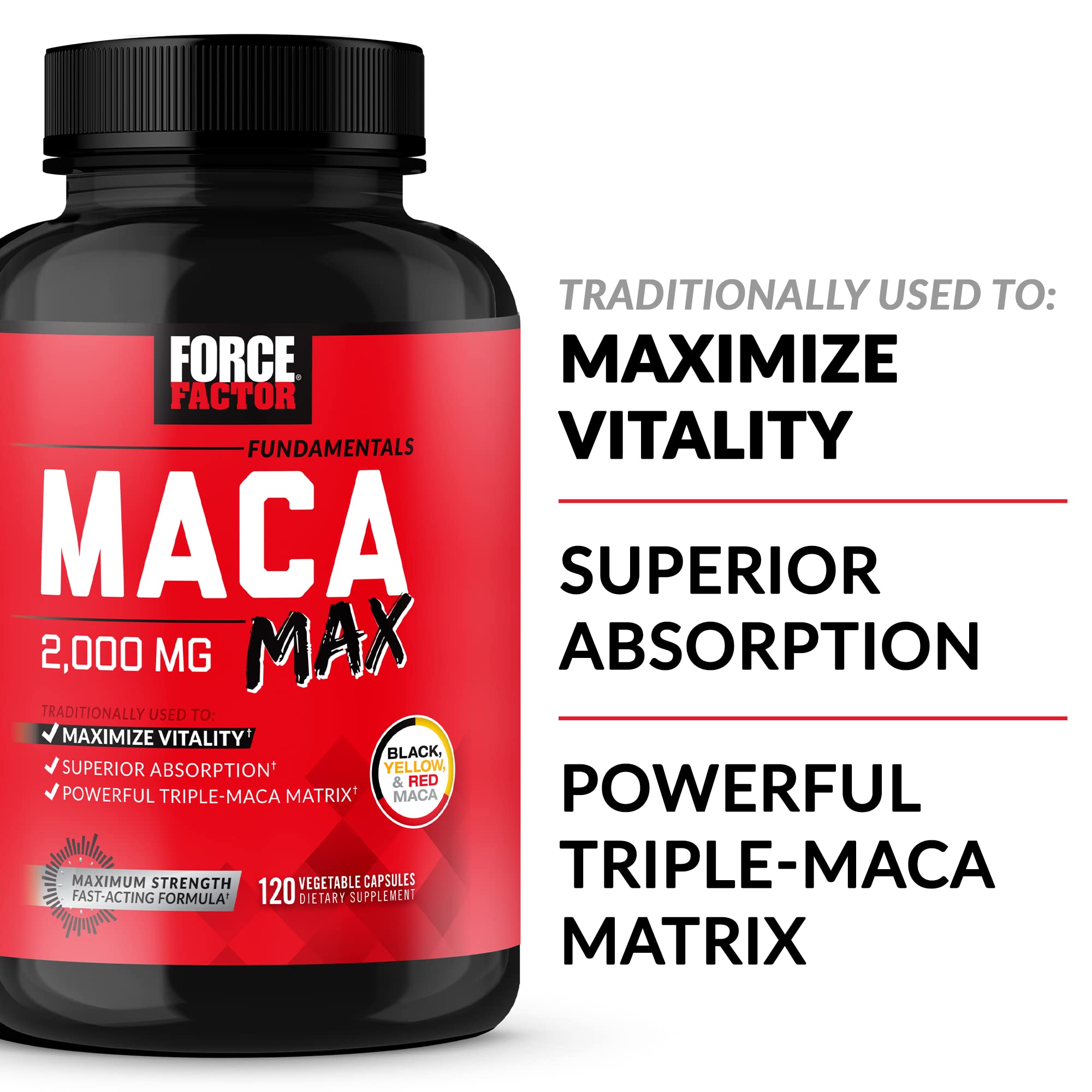 Foto 3 pulgar | Suplemento Force Factor Maca Max 2000 mg 120 Cápsulas - Venta Internacional