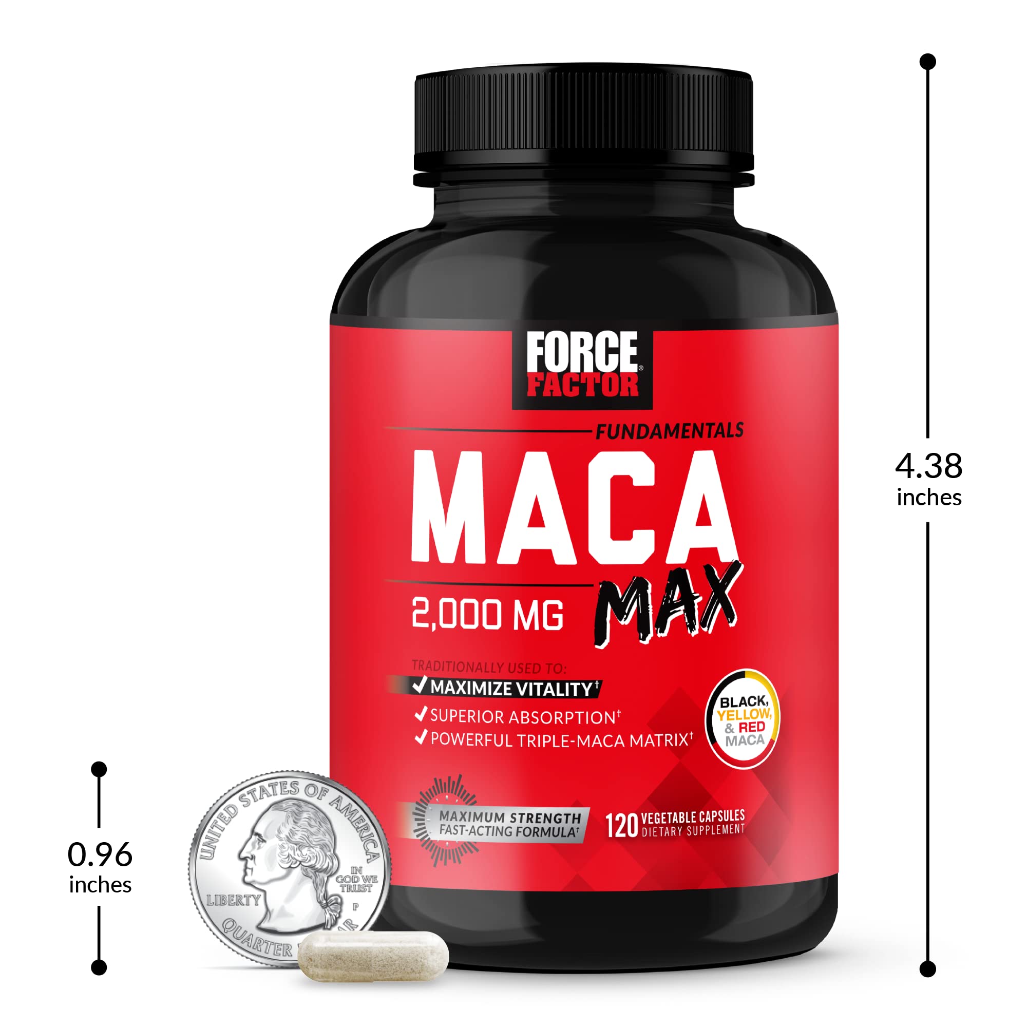 Foto 8 pulgar | Suplemento Force Factor Maca Max 2000 mg 120 Cápsulas - Venta Internacional