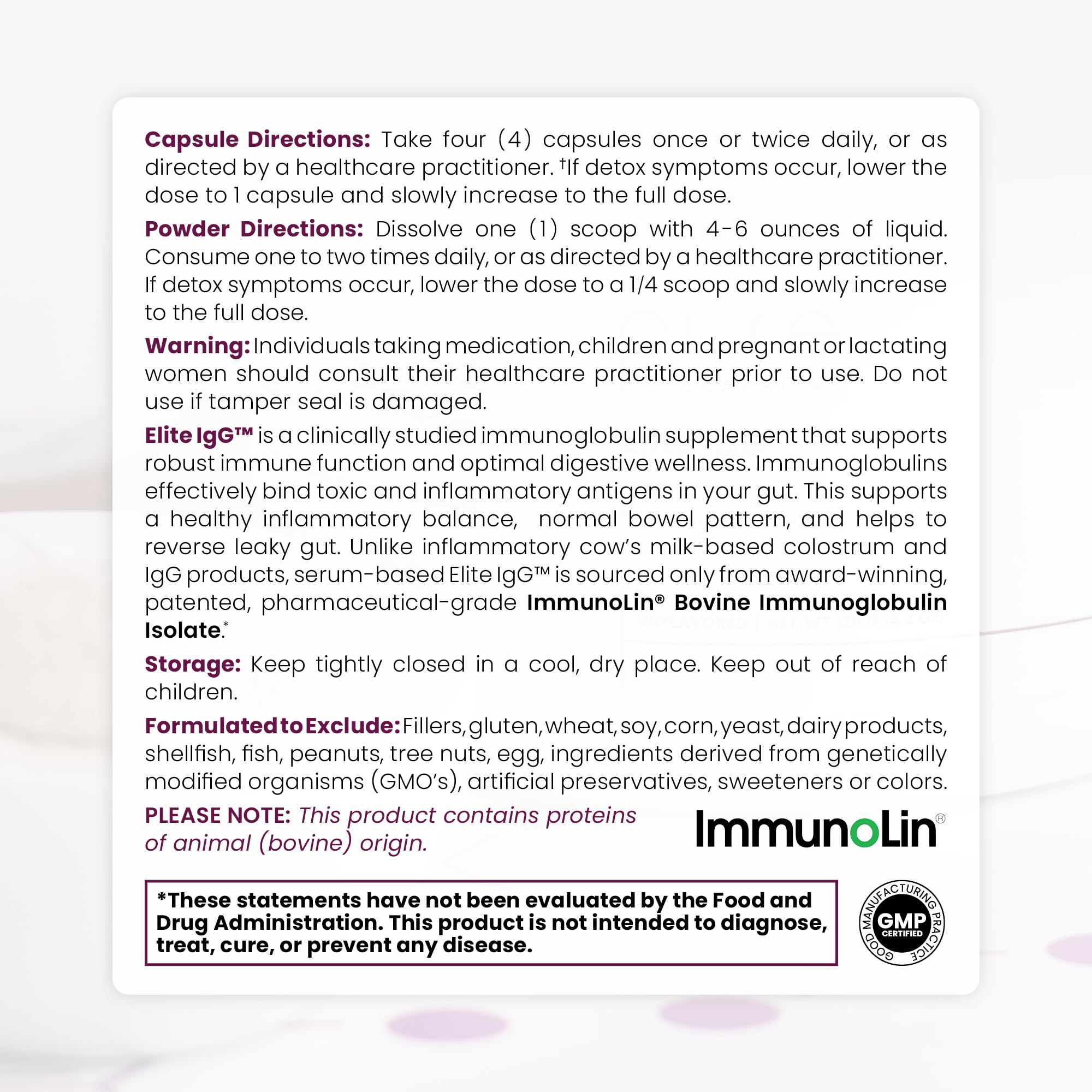 Foto 4 pulgar | Suplemento De Inmunoglobulina Igg Pure Therapro Rx Elite 60 Cápsulas - Venta Internacional.