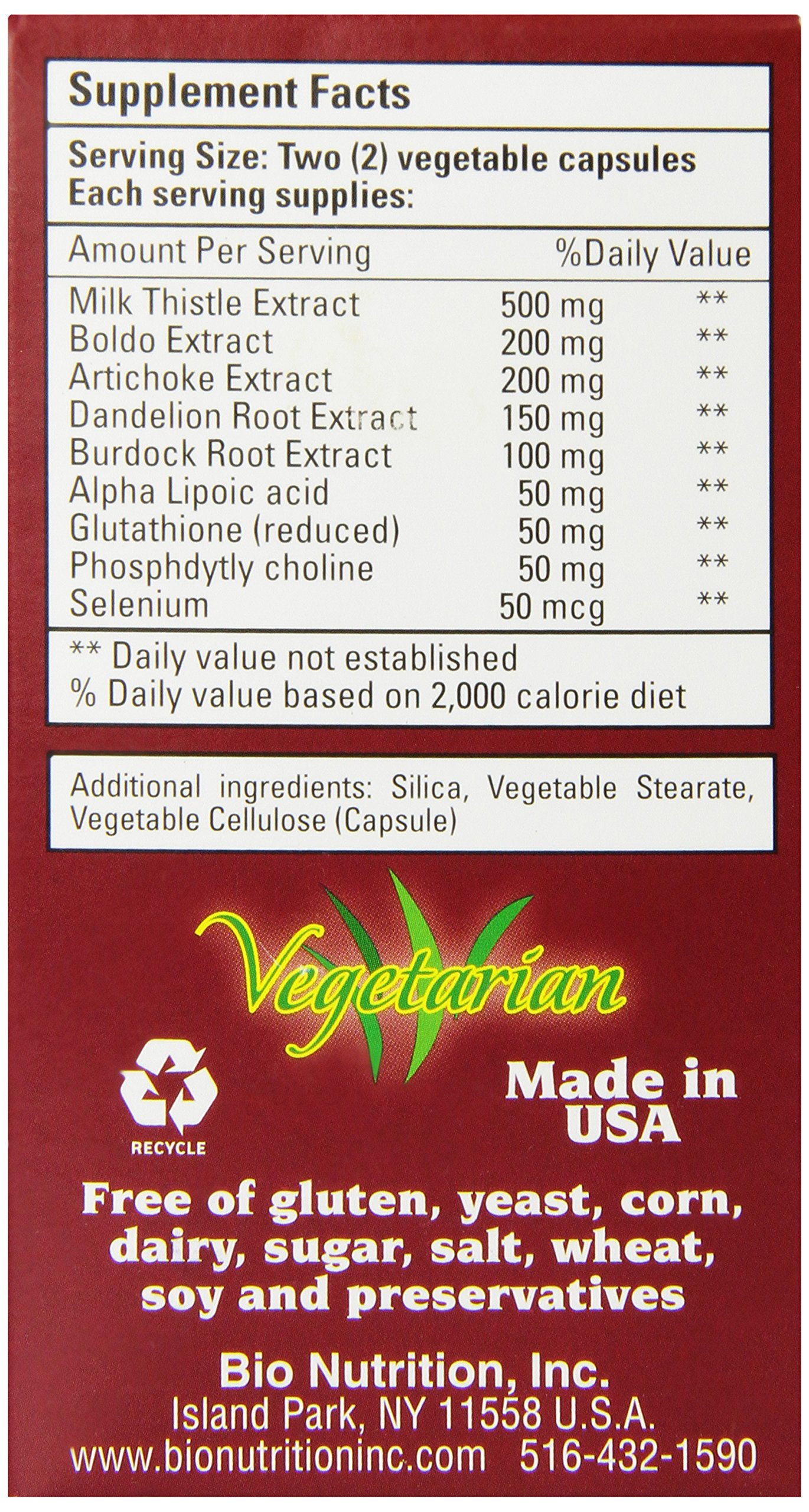 Foto 4 pulgar | Suplemento Bio Nutrition Liver Wellness 60 Cápsulas Vegetarianas - Venta Internacional.